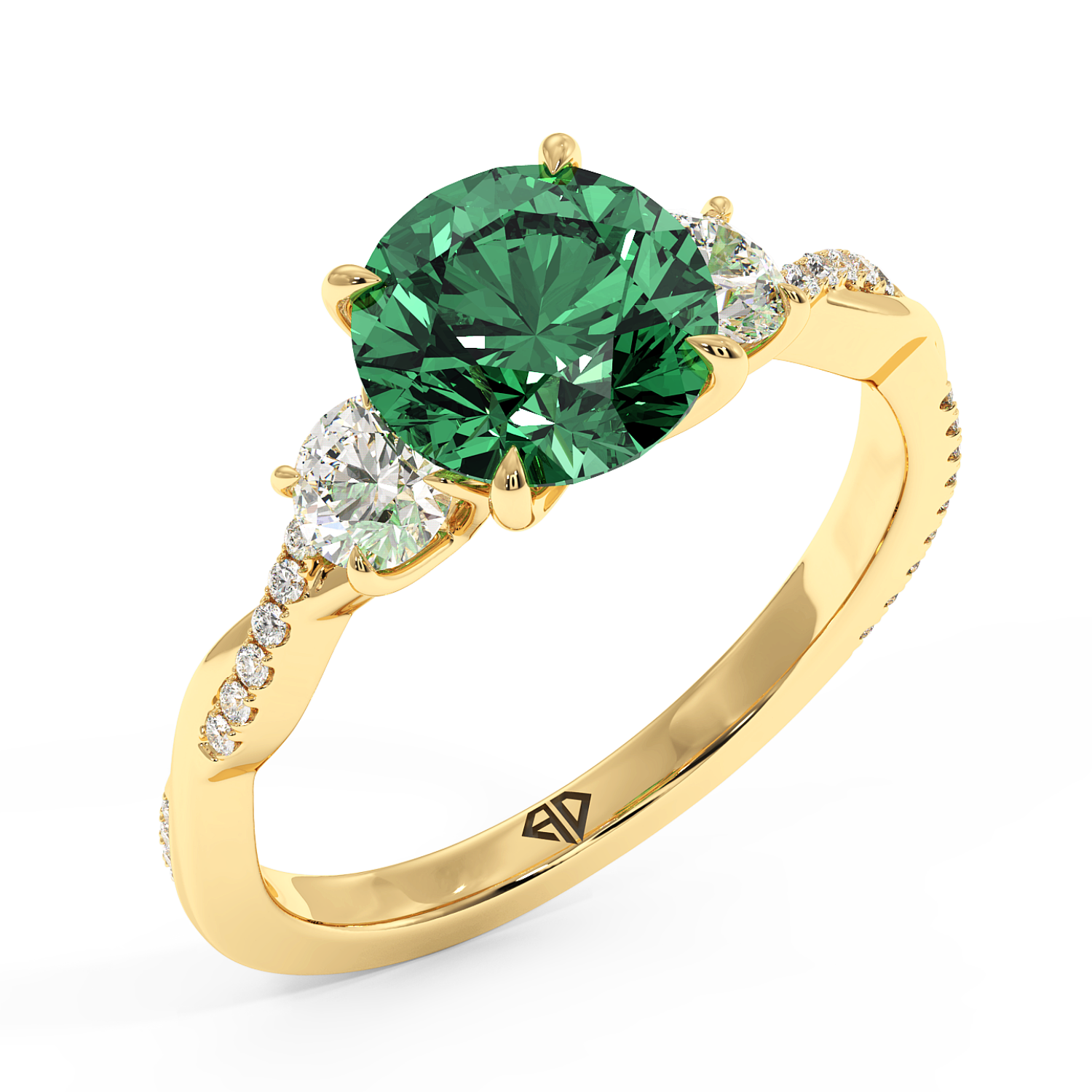 18K Yellow Gold Posie Engagement Ring