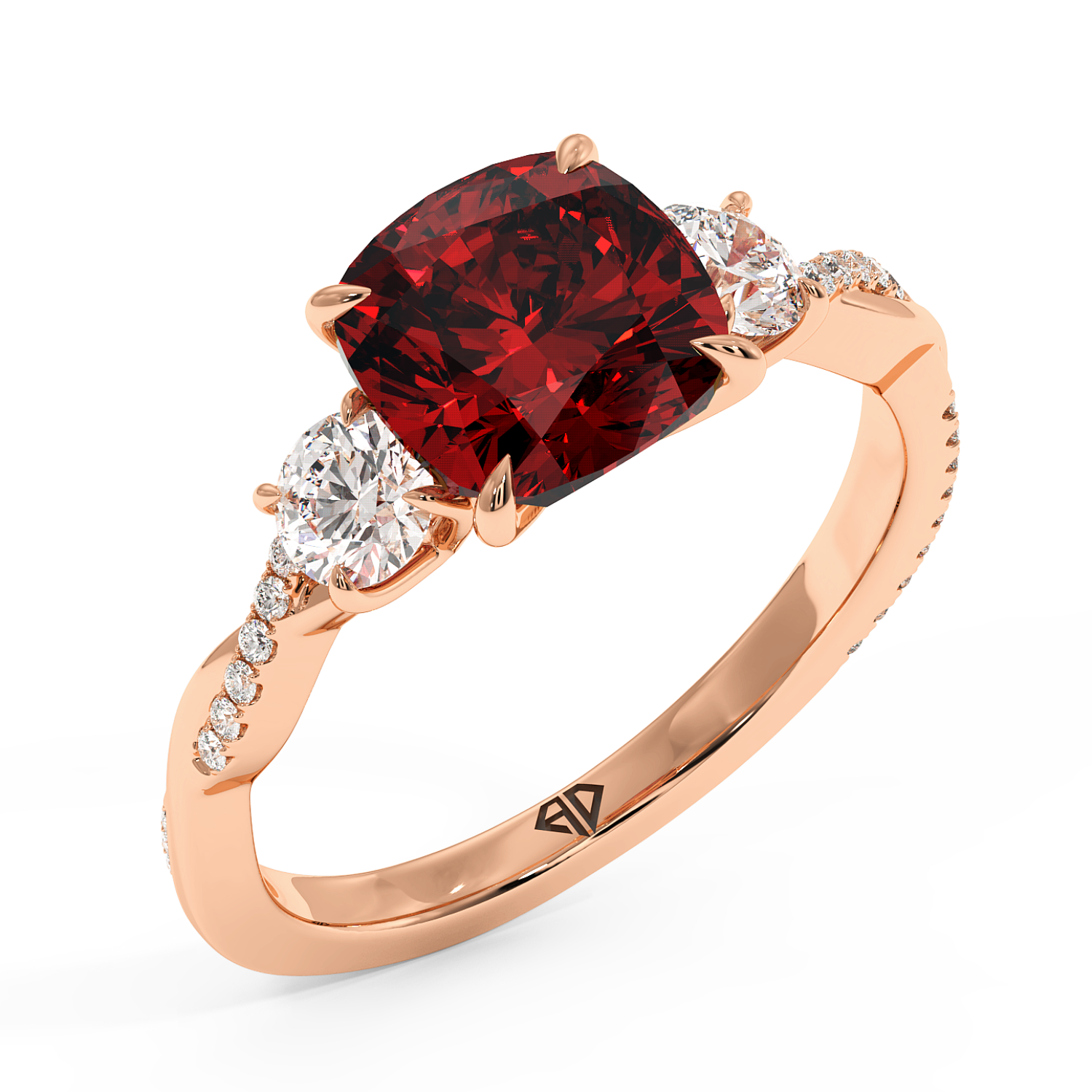 18K Rose Gold Posie Engagement Ring