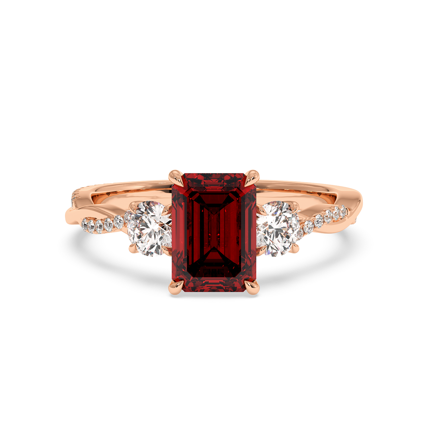 18K Rose Gold Posie Engagement Ring