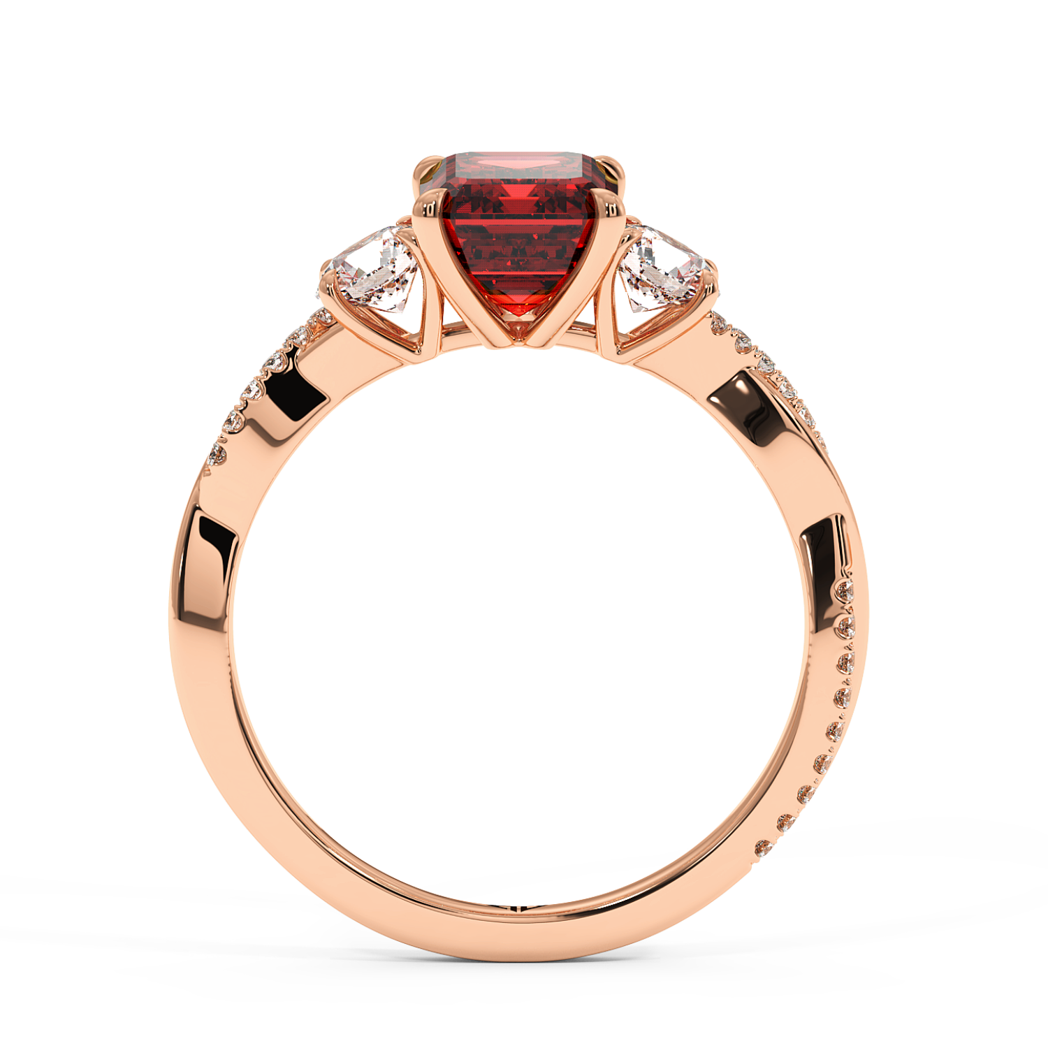 18K Rose Gold Posie Engagement Ring