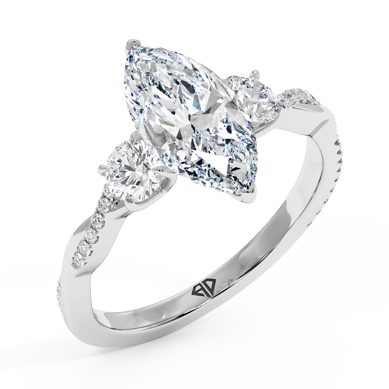 18K White Gold Posie Engagement Ring