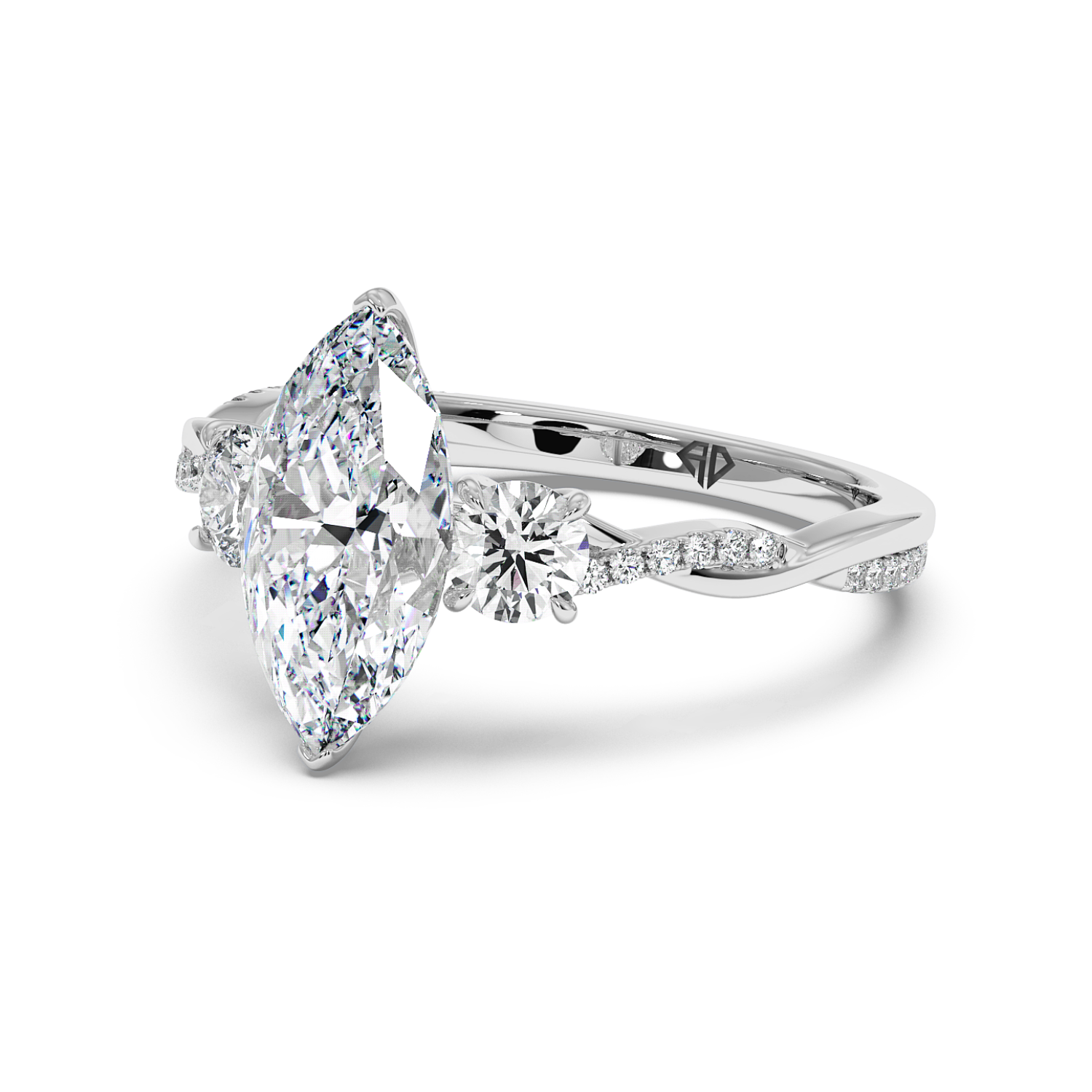 18K White Gold Posie Engagement Ring
