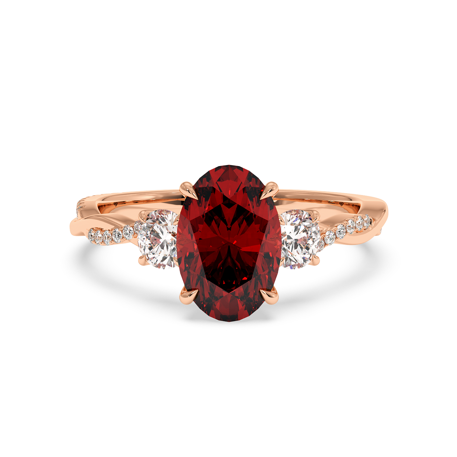 18K Rose Gold Posie Engagement Ring