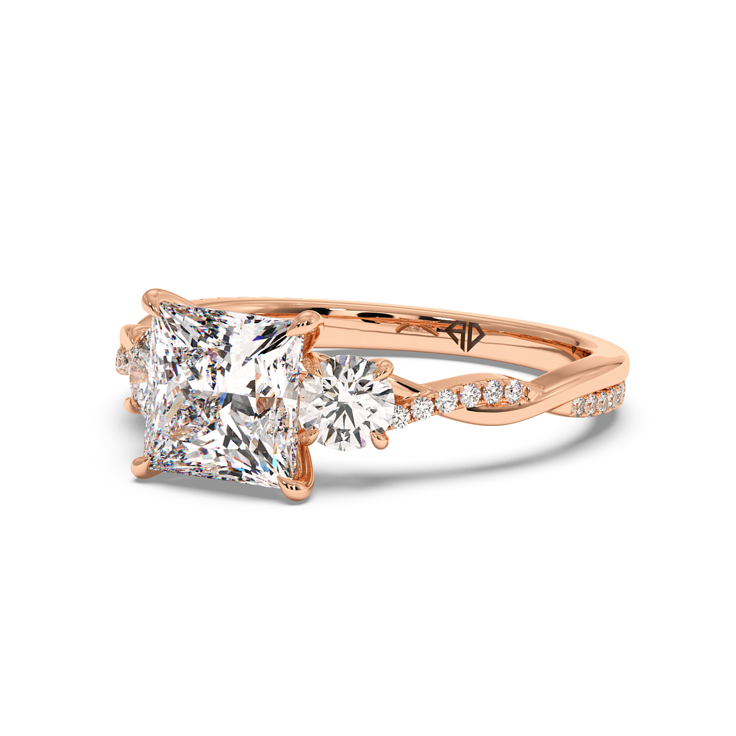 18K Rose Gold Posie Engagement Ring