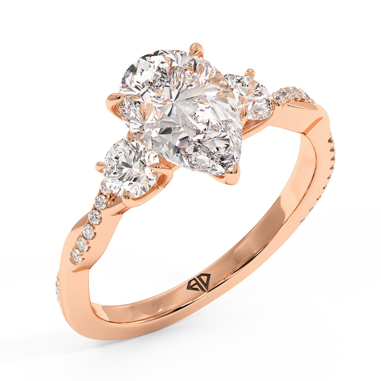 18K Rose Gold Posie Engagement Ring