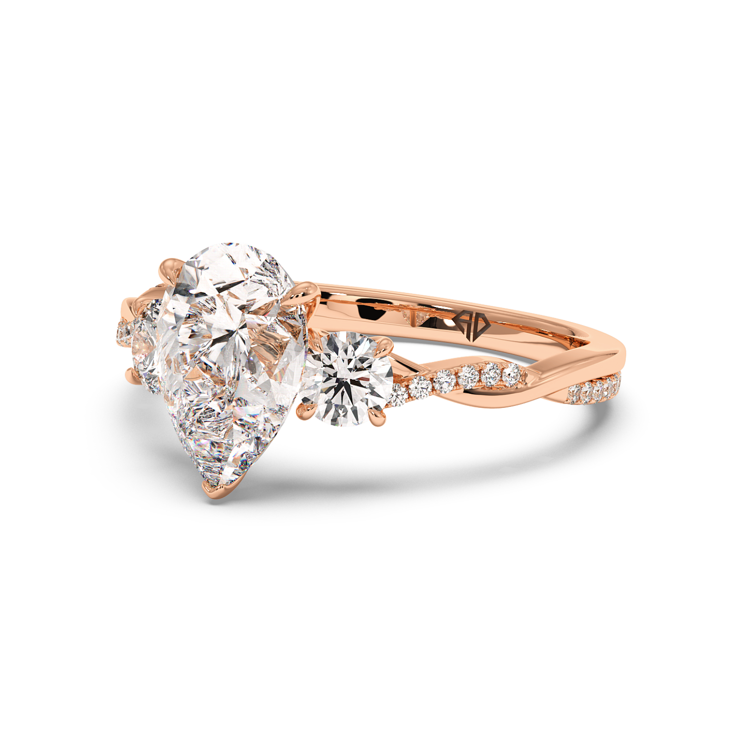 18K Rose Gold Posie Engagement Ring