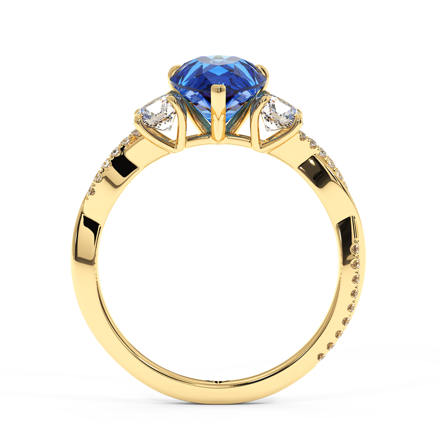 18K Yellow Gold Posie Engagement Ring