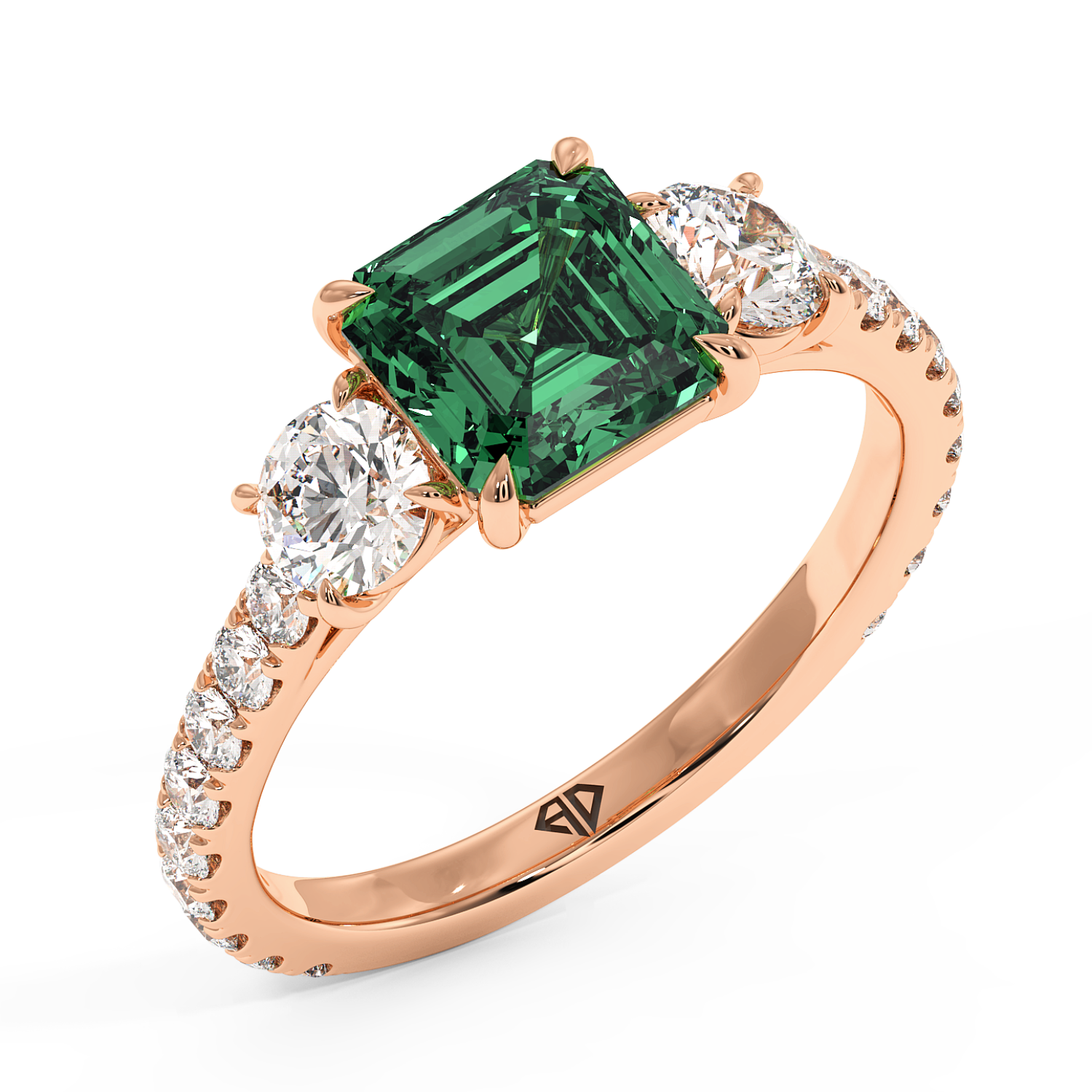 18K Rose Gold Blossom Engagement Ring