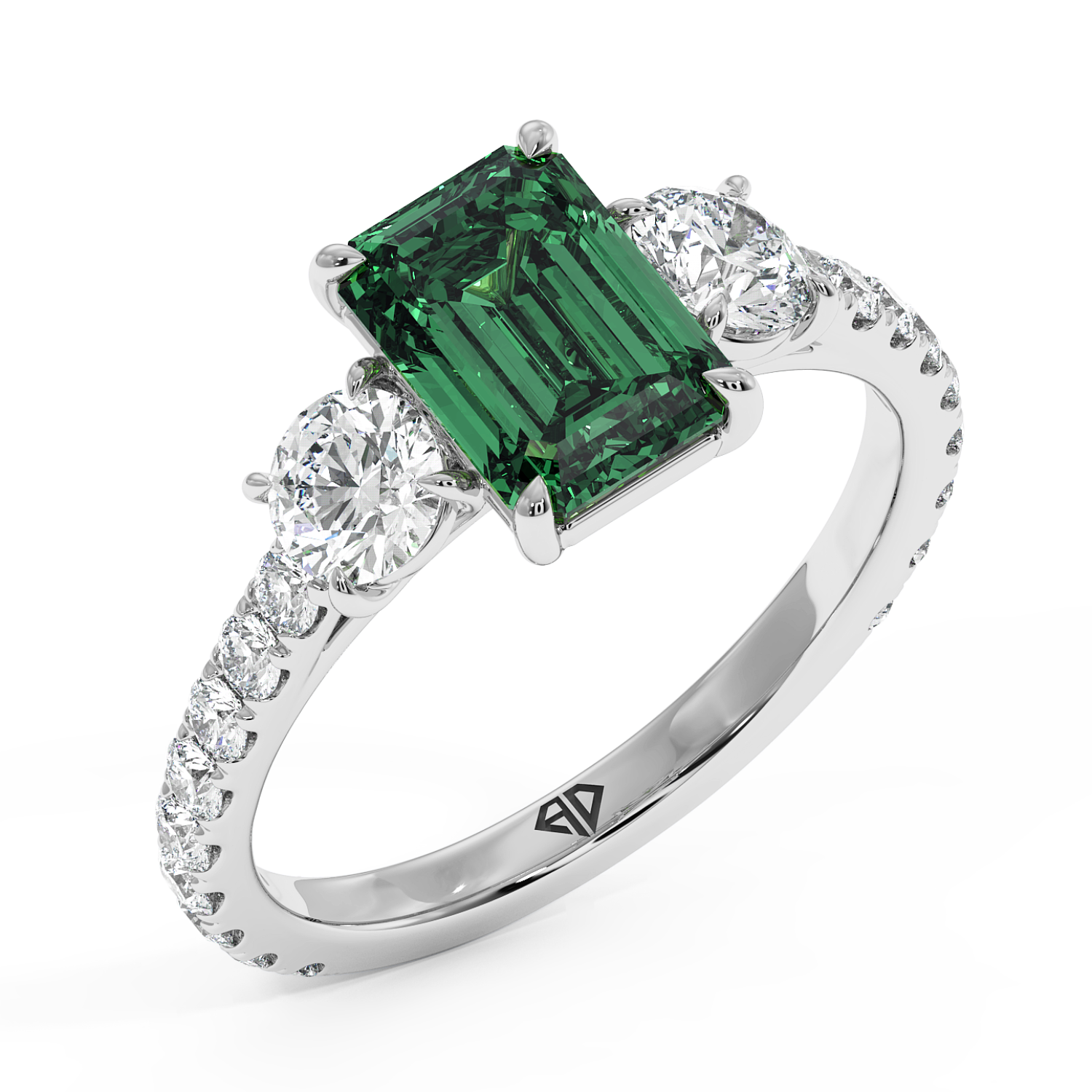 18K White Gold Blossom Engagement Ring