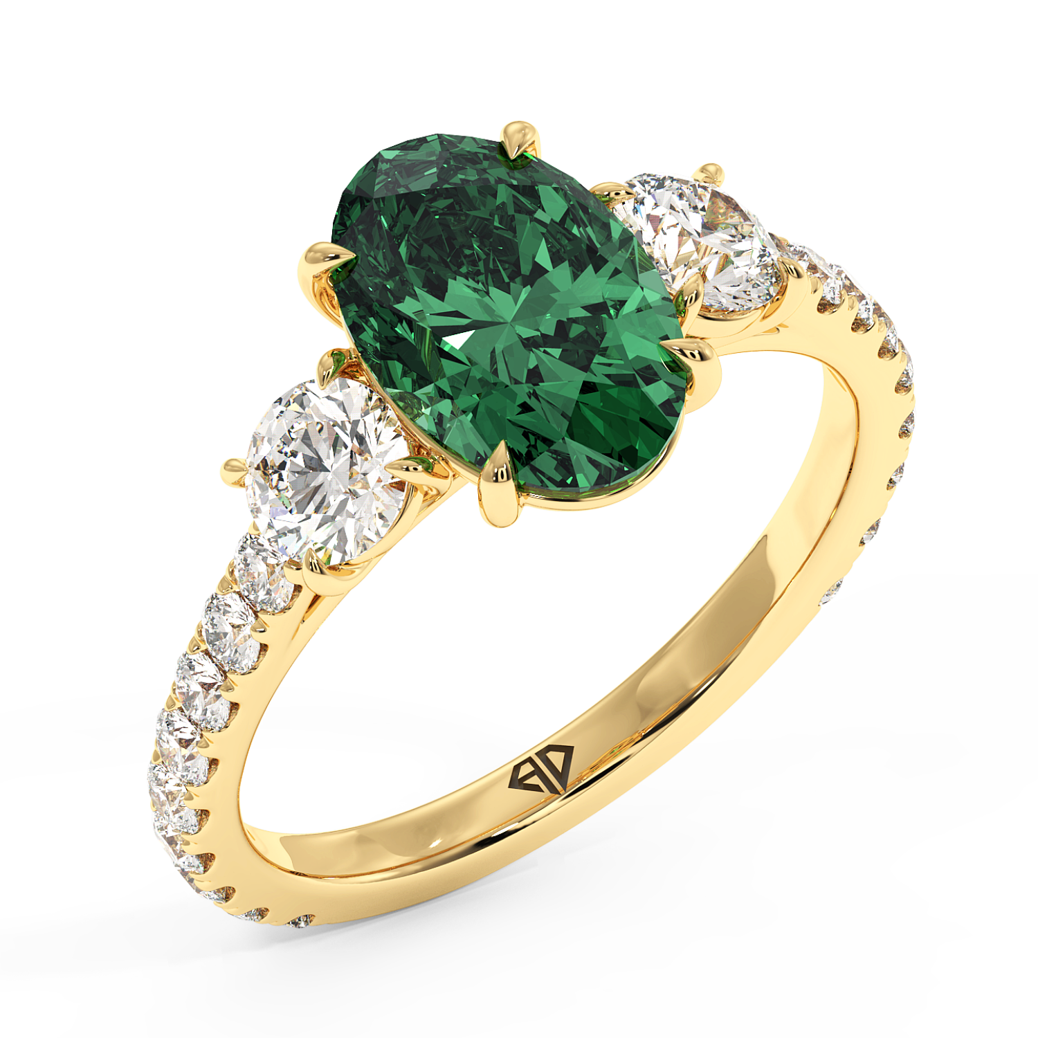 18K Yellow Gold Blossom Engagement Ring
