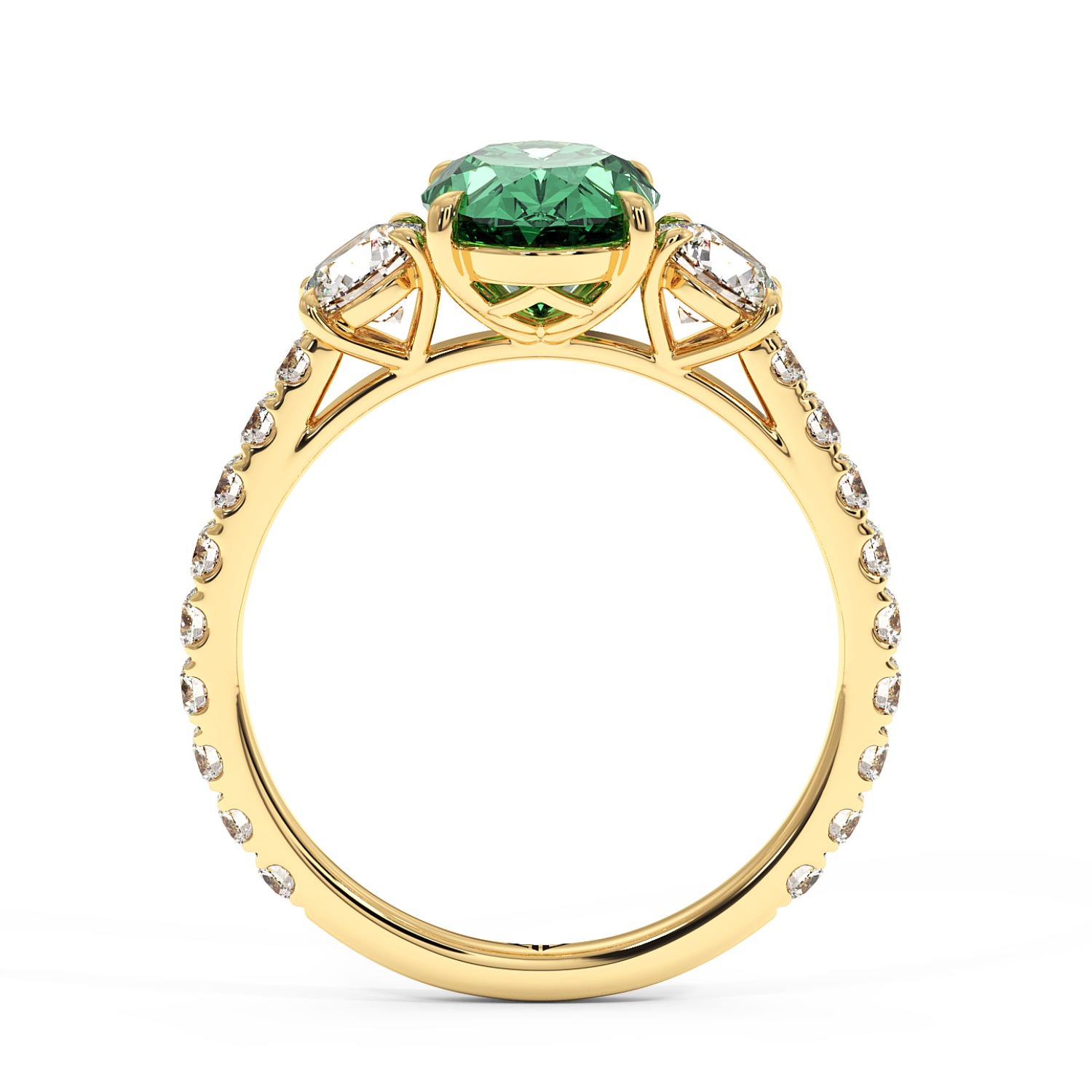 18K Yellow Gold Blossom Engagement Ring