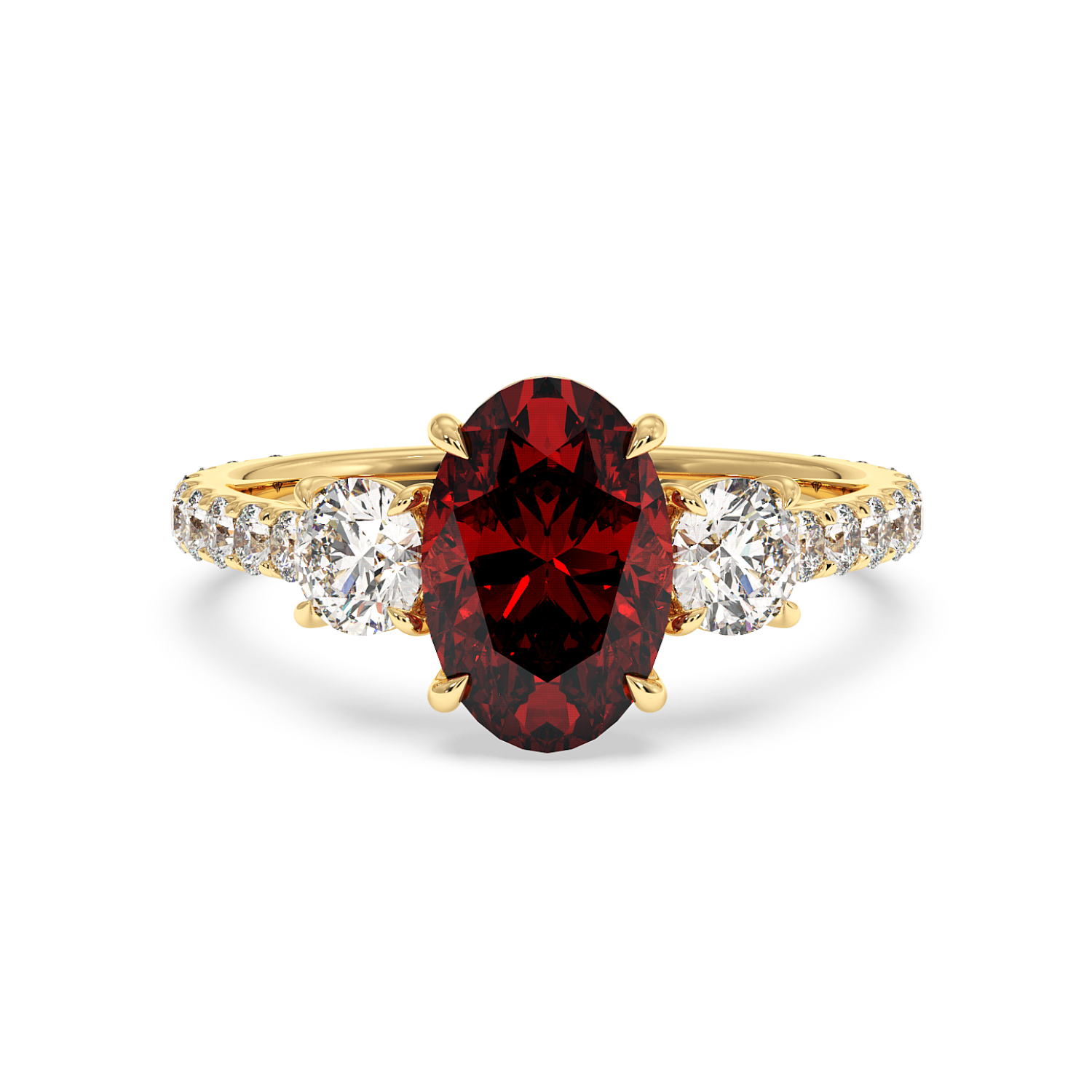 18K Yellow Gold Blossom Engagement Ring