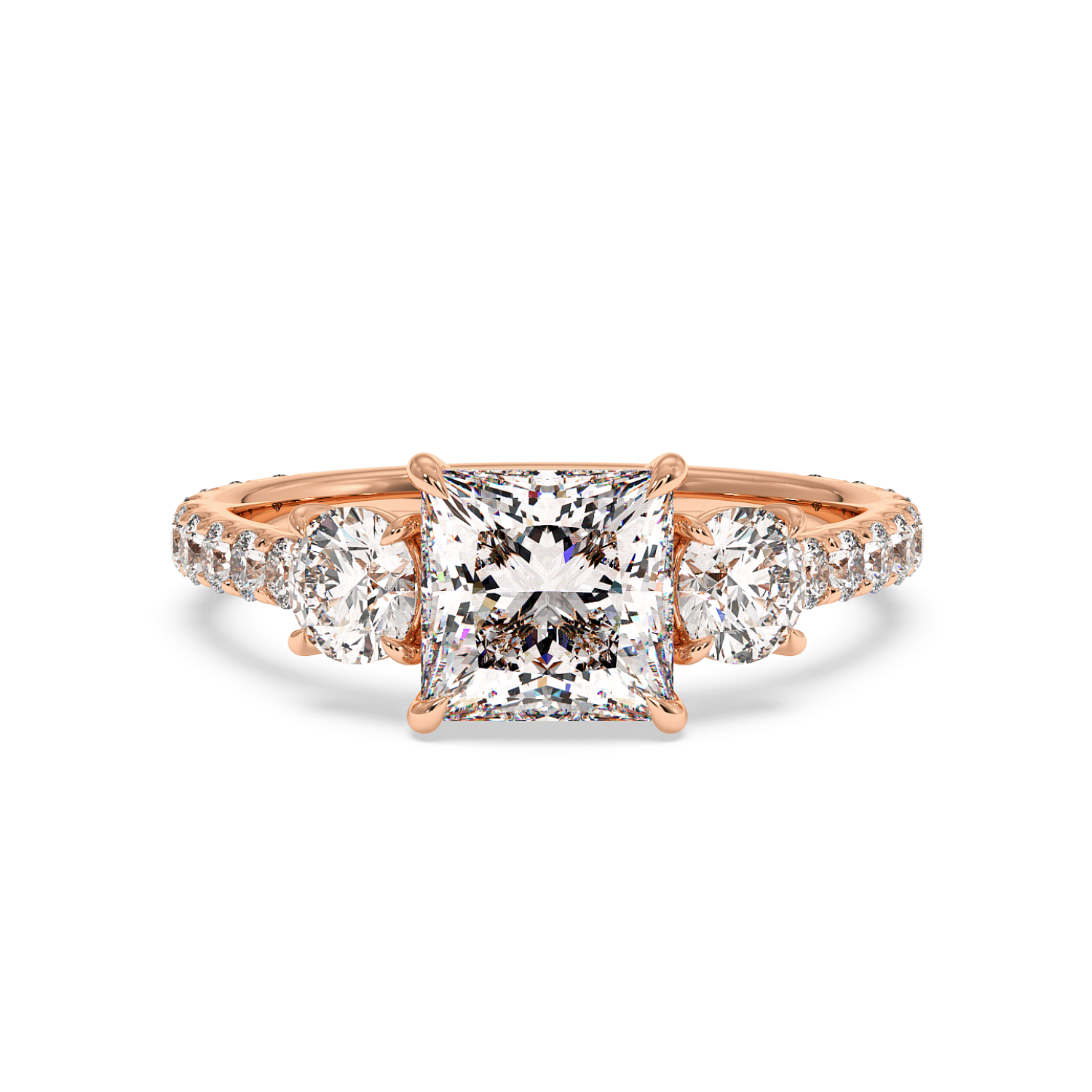 18K Rose Gold Blossom Engagement Ring