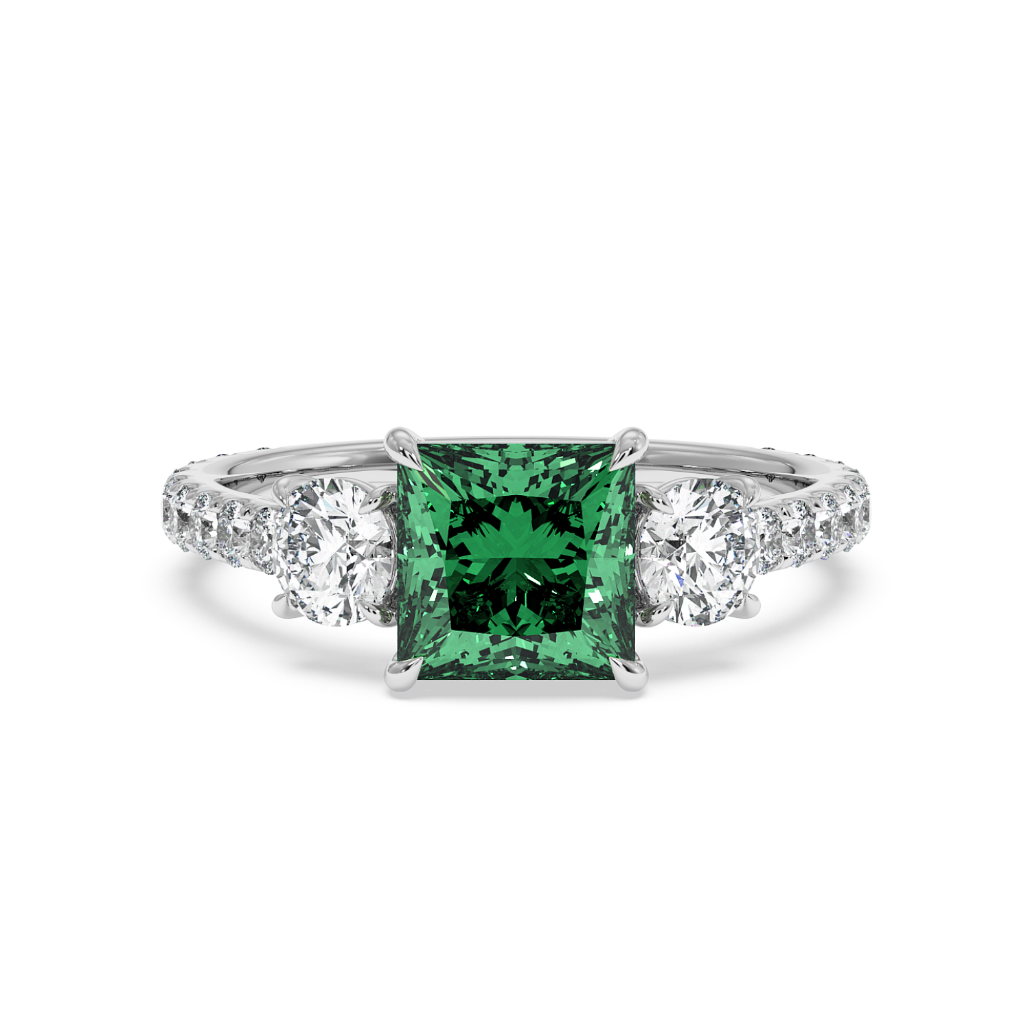 18K White Gold Blossom Engagement Ring