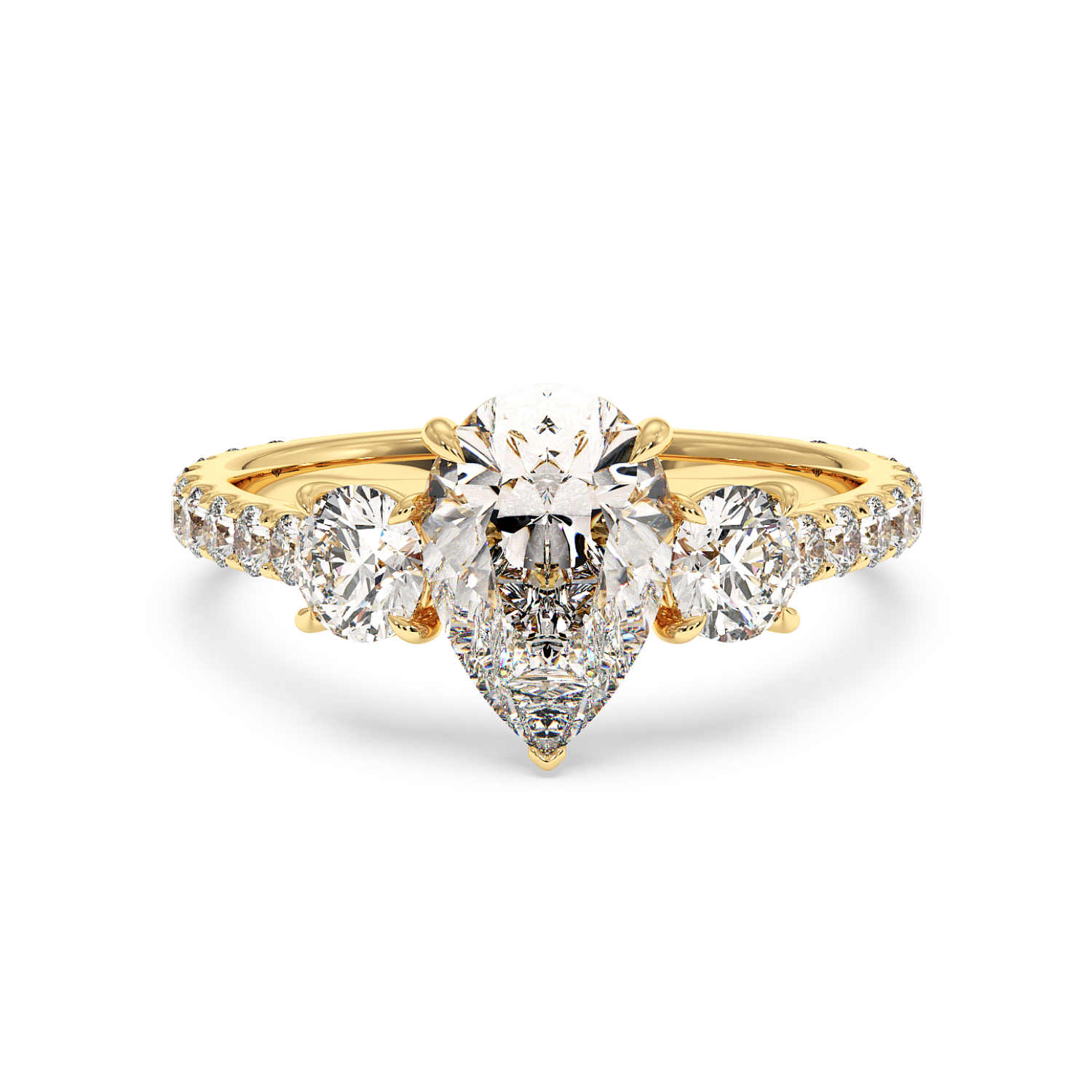 18K Yellow Gold Blossom Engagement Ring