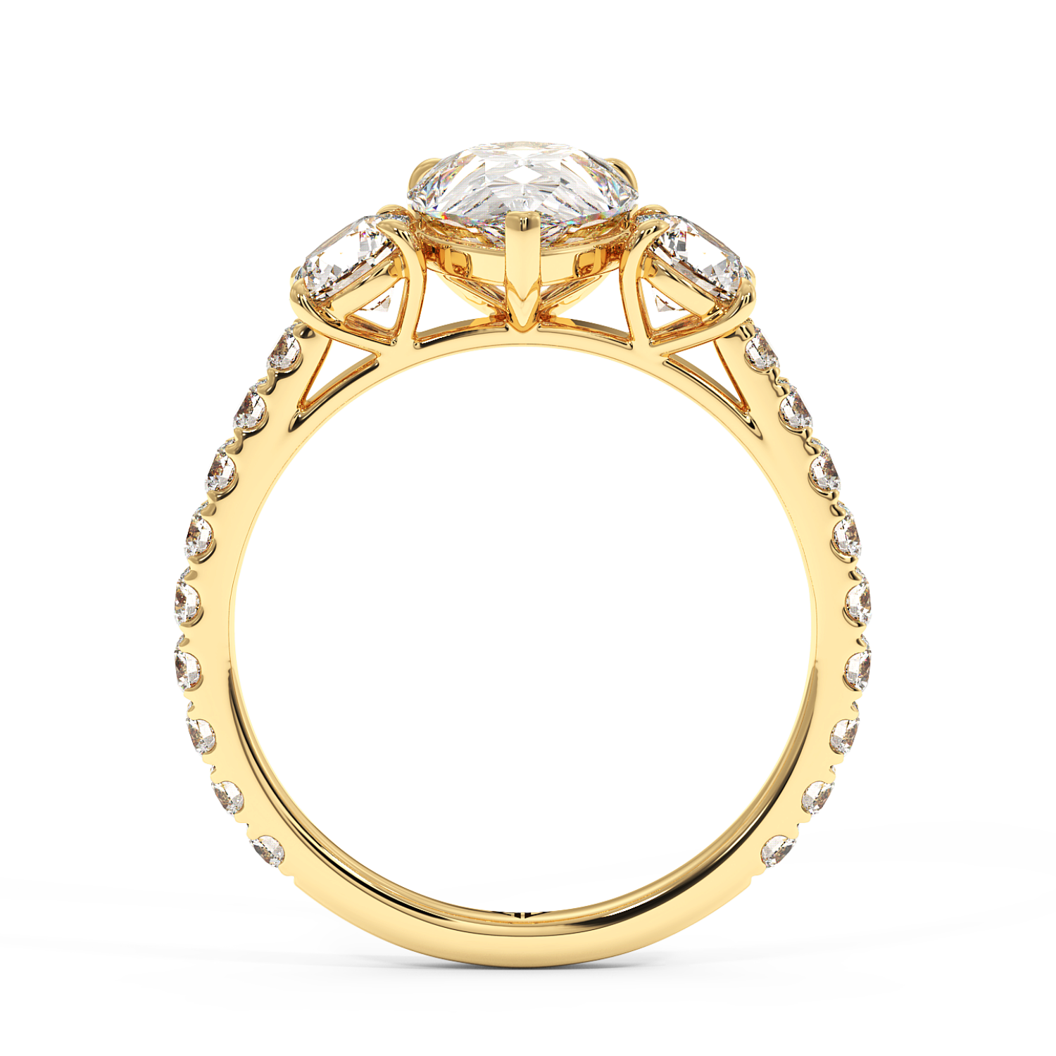 18K Yellow Gold Blossom Engagement Ring