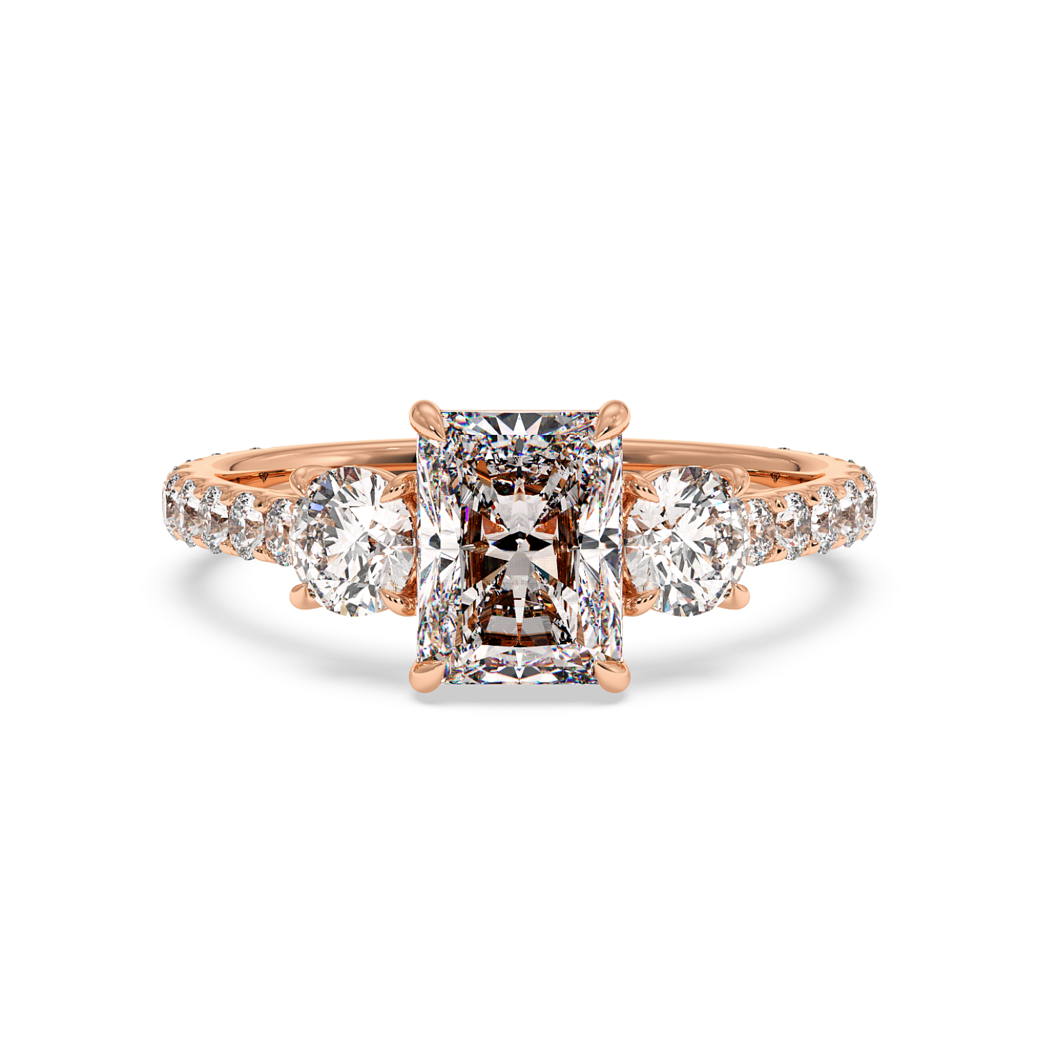 18K Rose Gold Blossom Engagement Ring