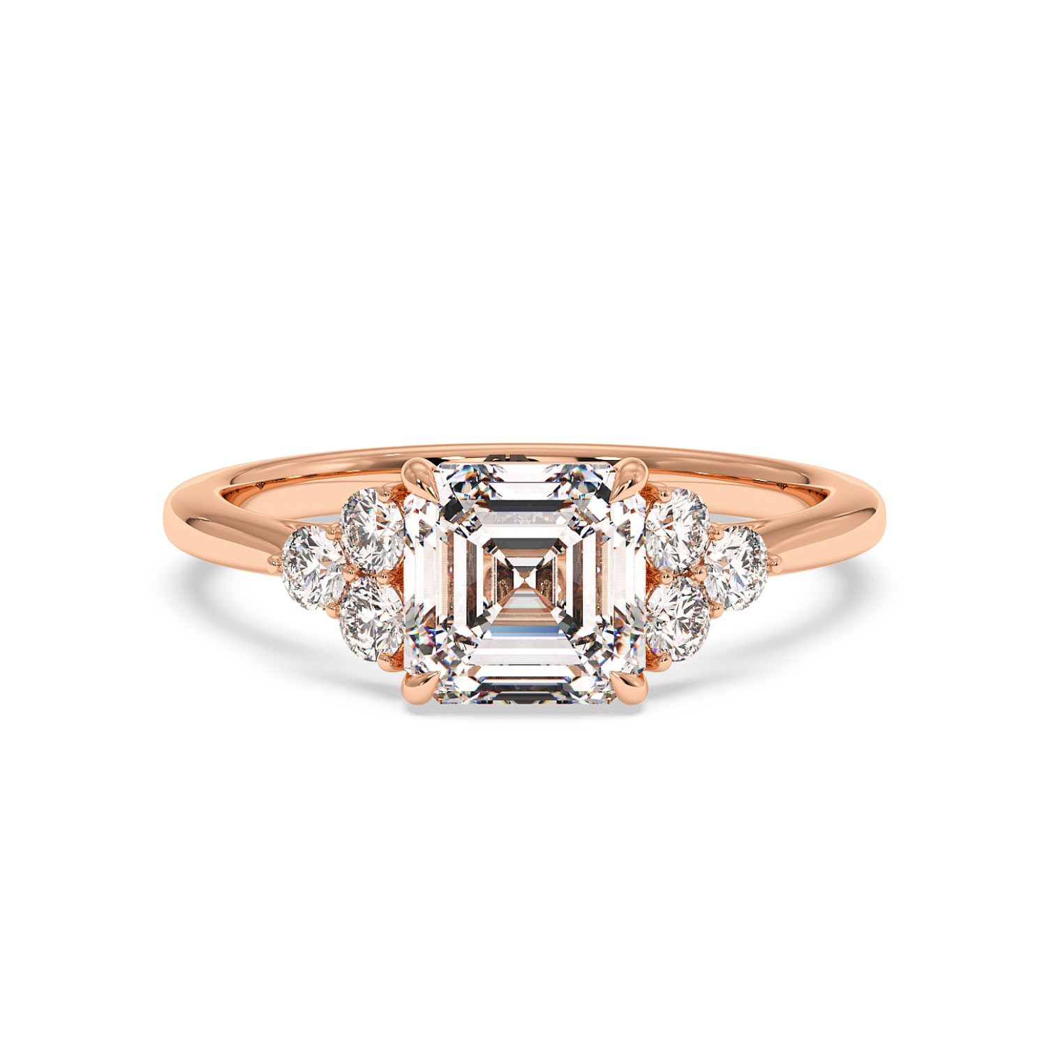 18K Rose Gold Sasha Trilogy Engagement Ring