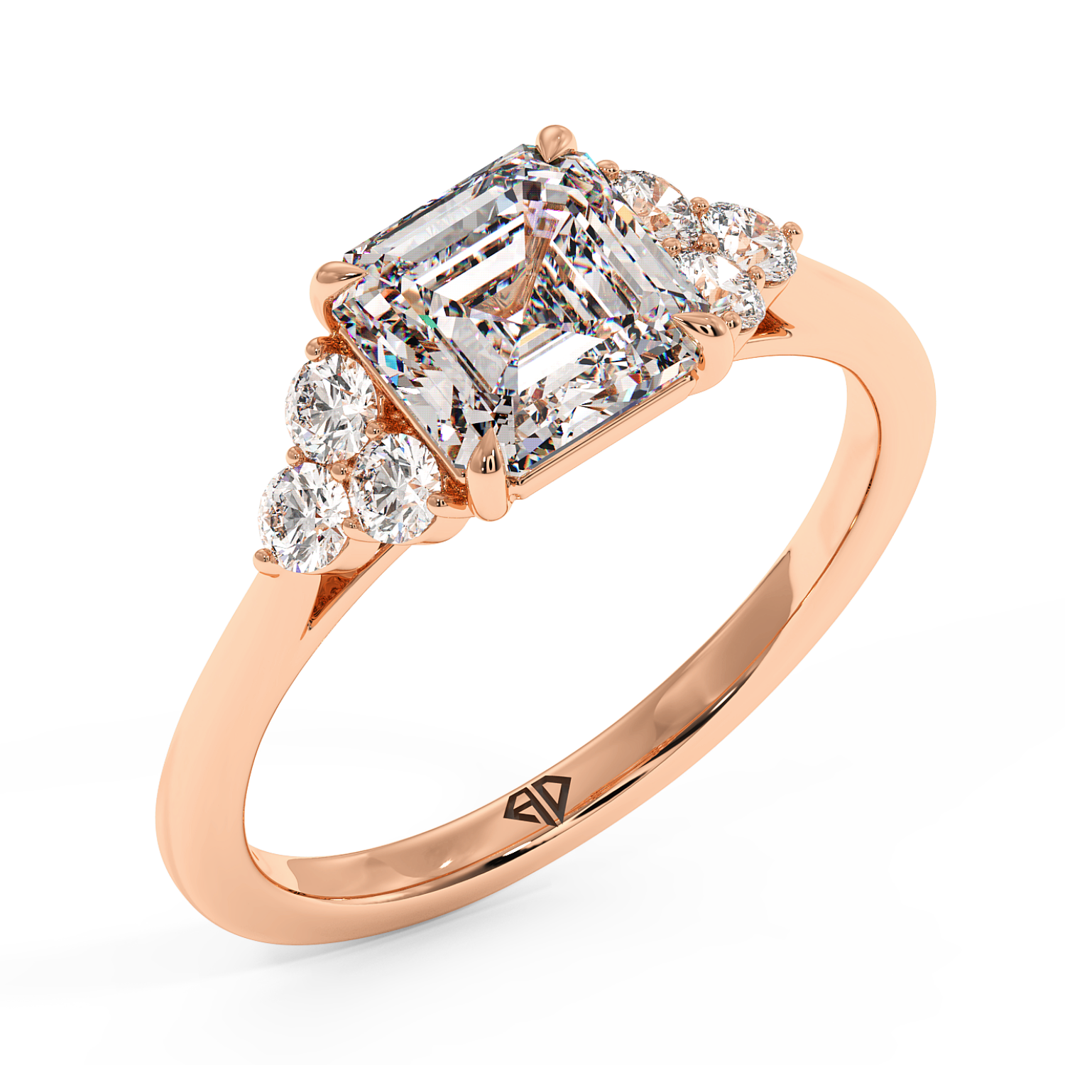 18K Rose Gold Sasha Trilogy Engagement Ring