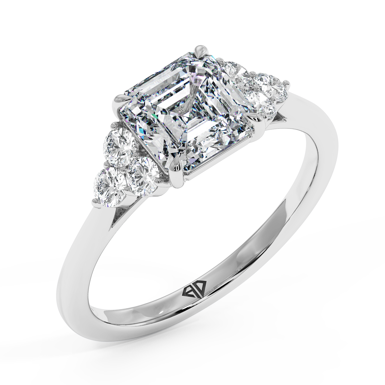 Platinum Sasha Trilogy Engagement Ring