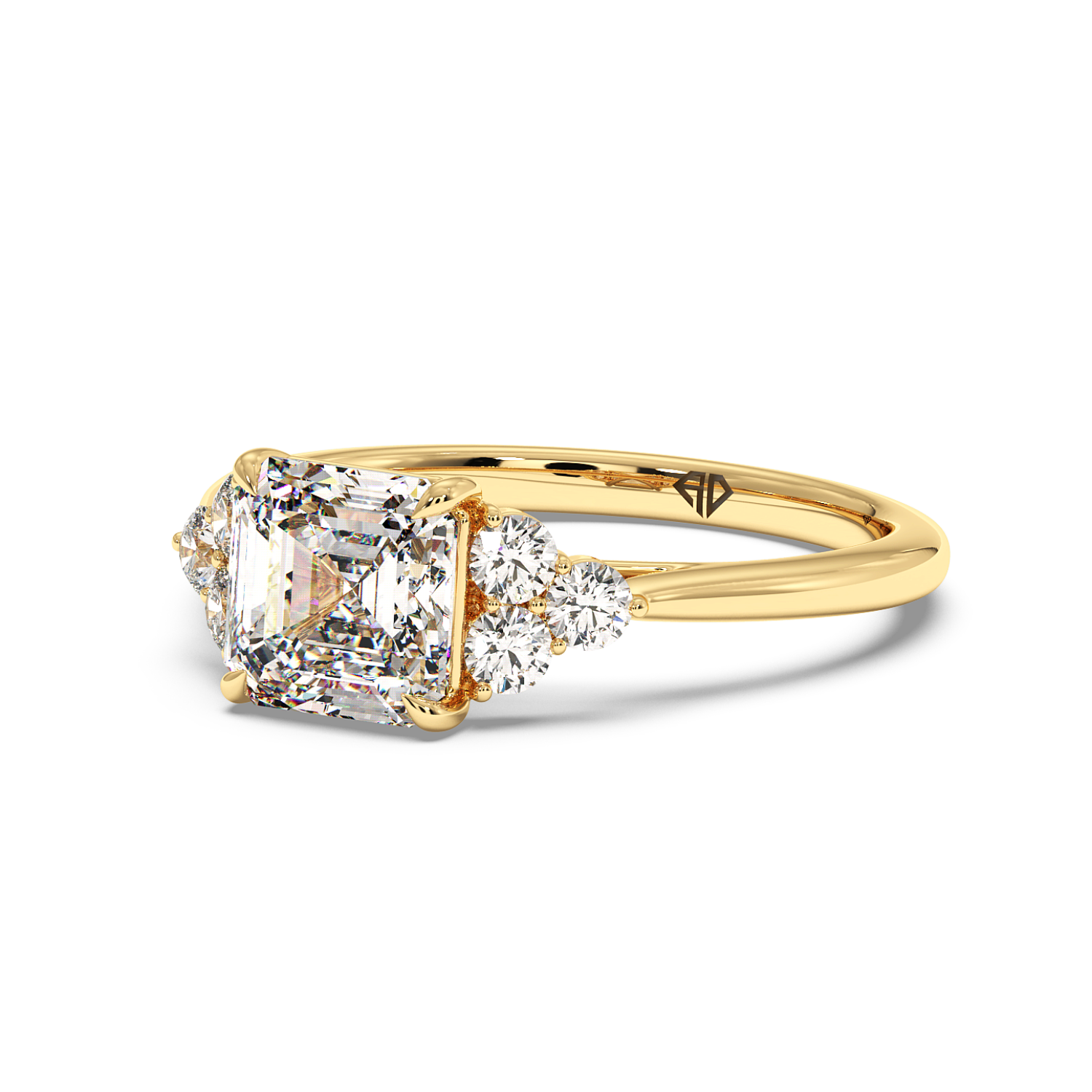 18K Yellow Gold Sasha Trilogy Engagement Ring