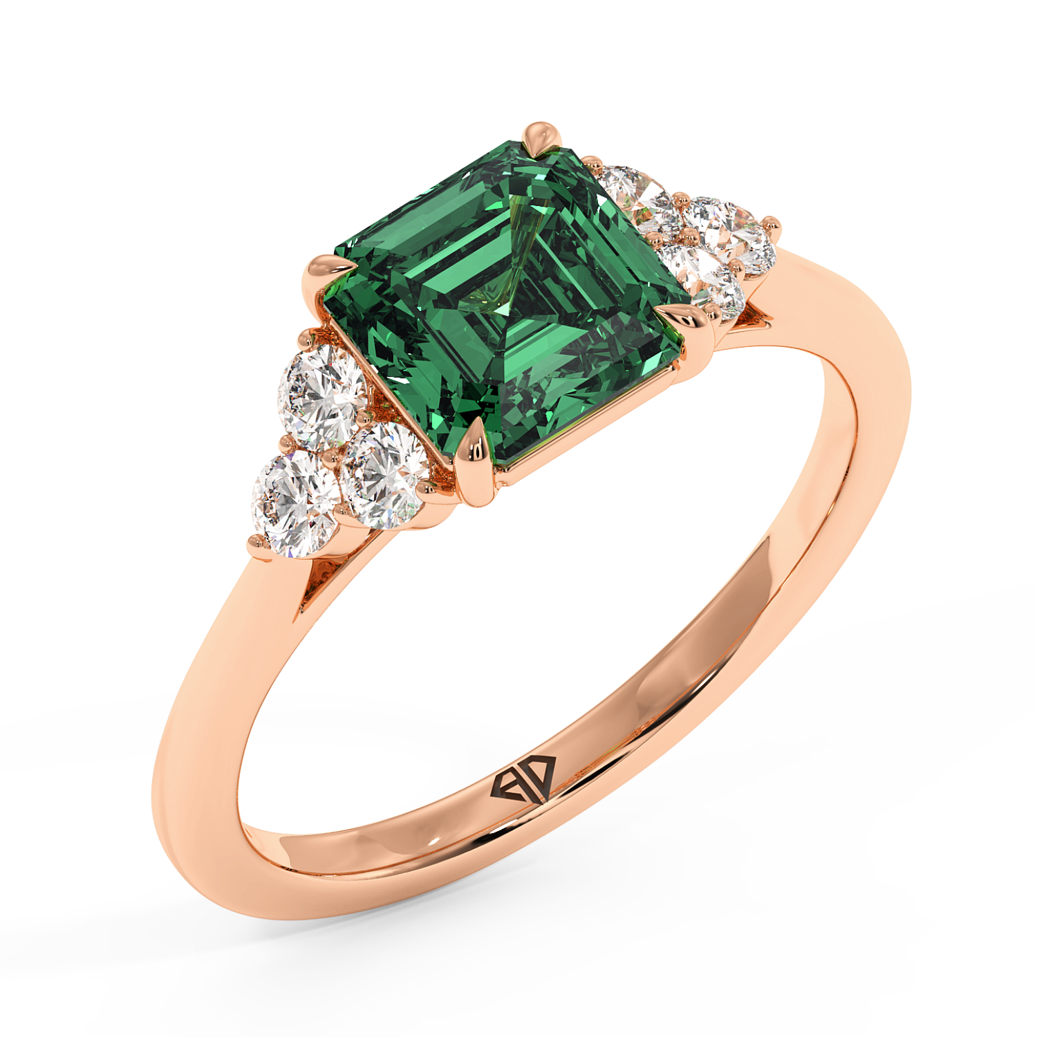 18K Rose Gold Sasha Trilogy Engagement Ring