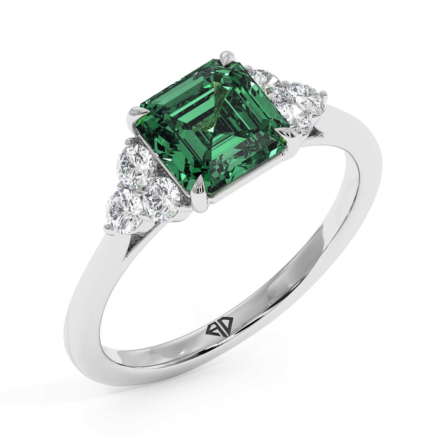 18K White Gold Sasha Trilogy Engagement Ring