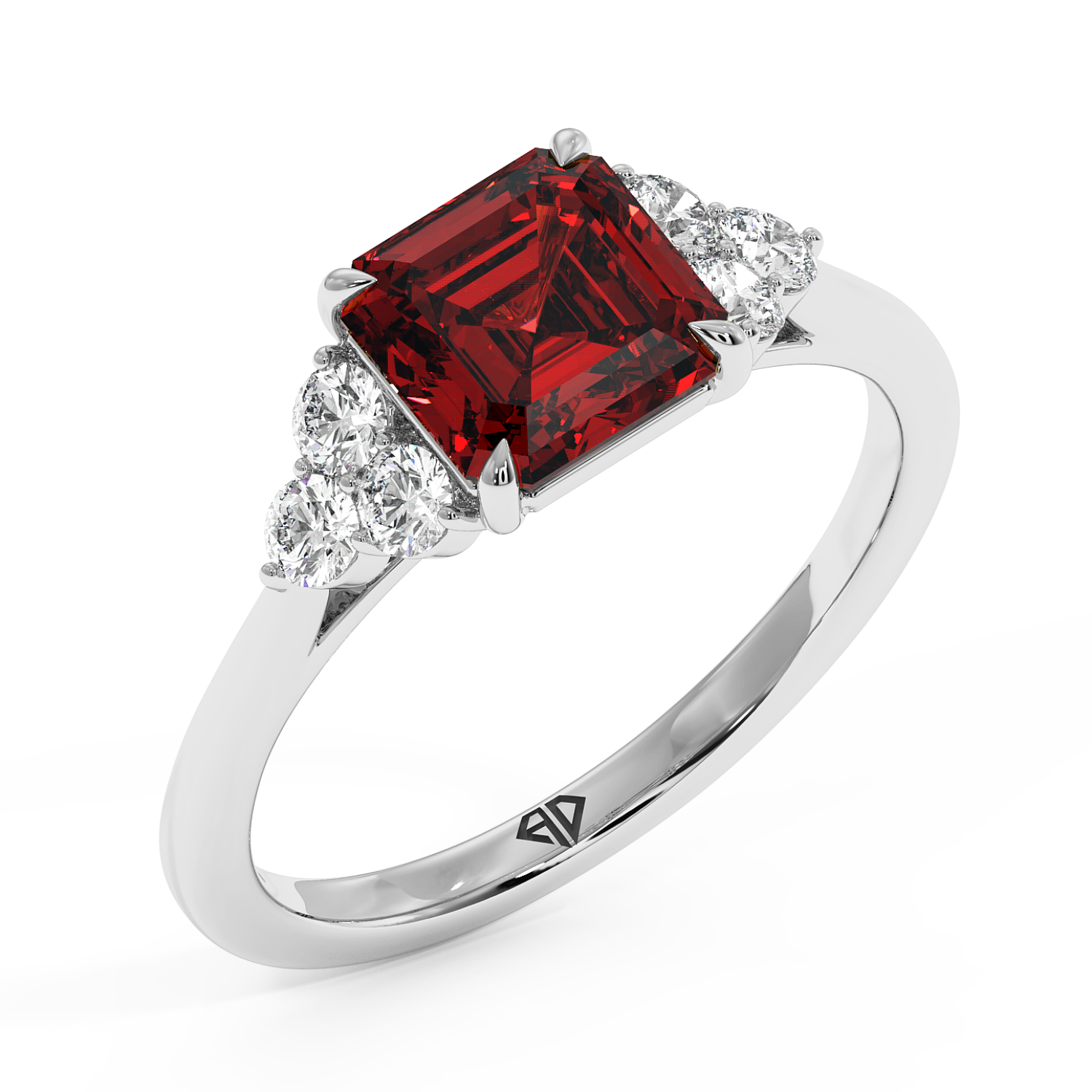 18K White Gold Sasha Trilogy Engagement Ring