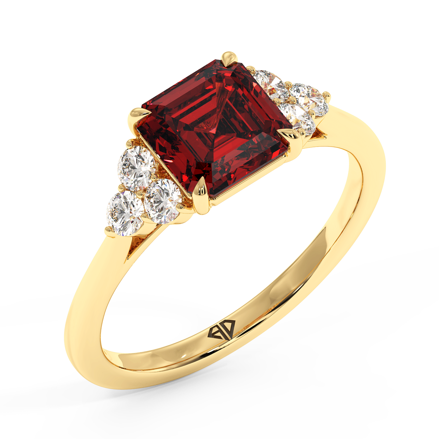 18K Yellow Gold Sasha Trilogy Engagement Ring