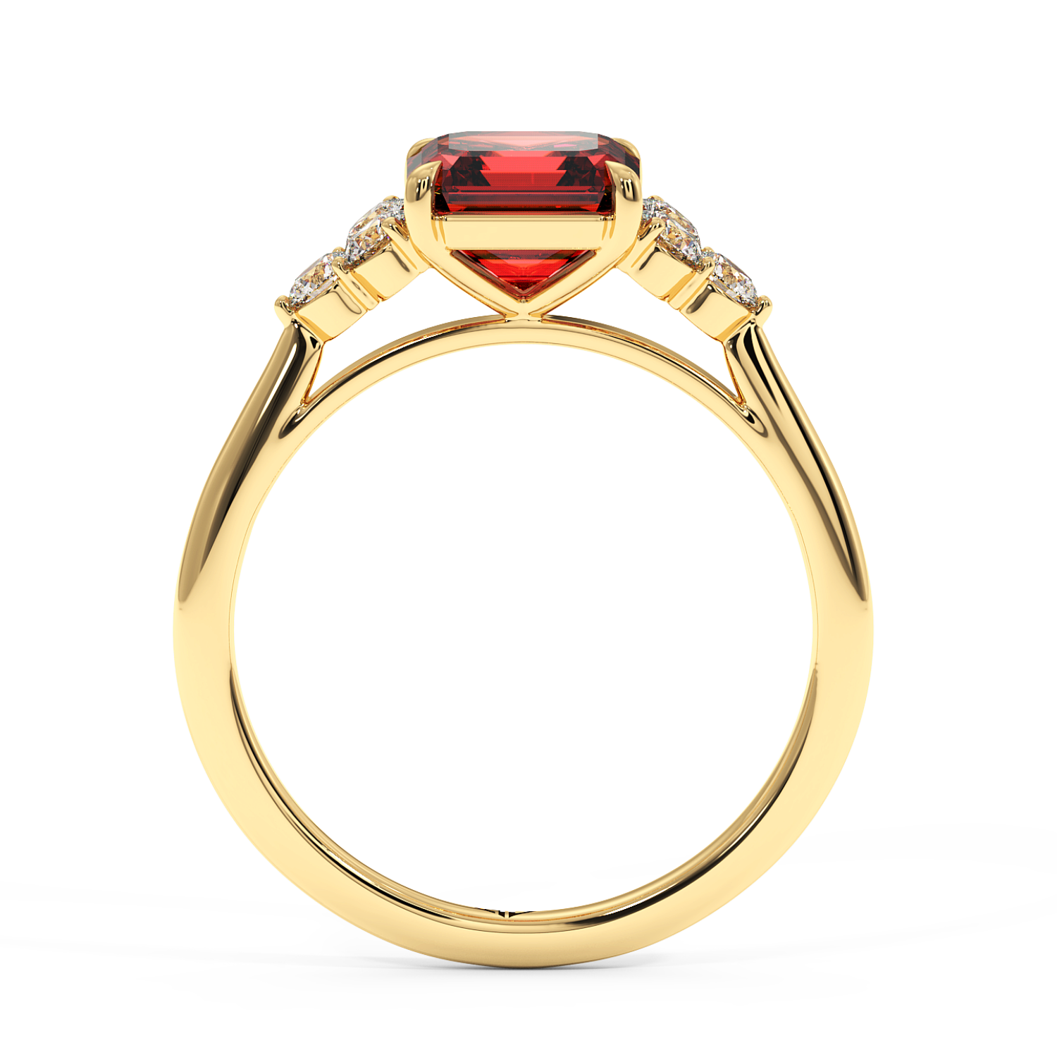 18K Yellow Gold Sasha Trilogy Engagement Ring