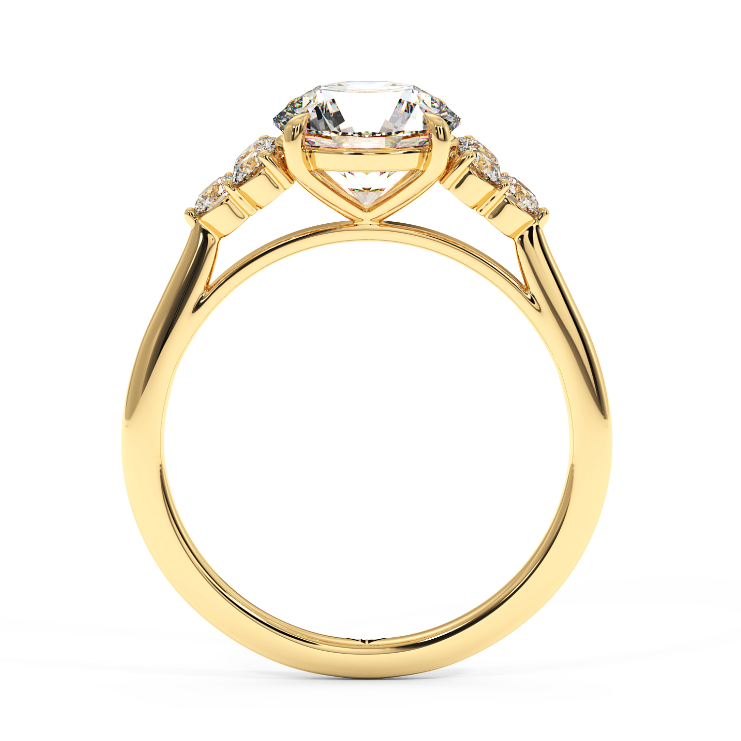 18K Yellow Gold Sasha Trilogy Engagement Ring