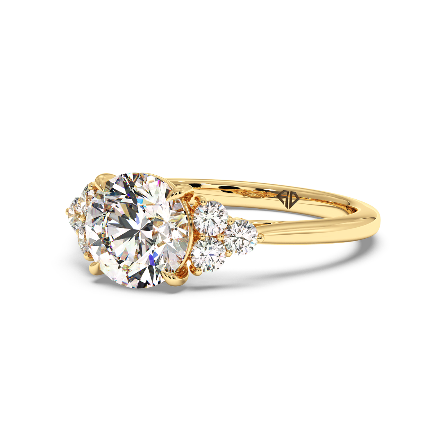 18K Yellow Gold Sasha Trilogy Engagement Ring