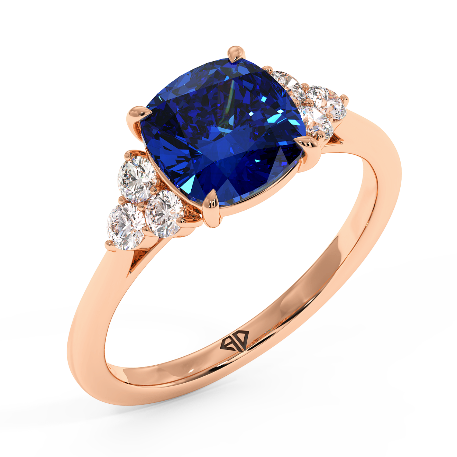 18K Rose Gold Sasha Trilogy Engagement Ring