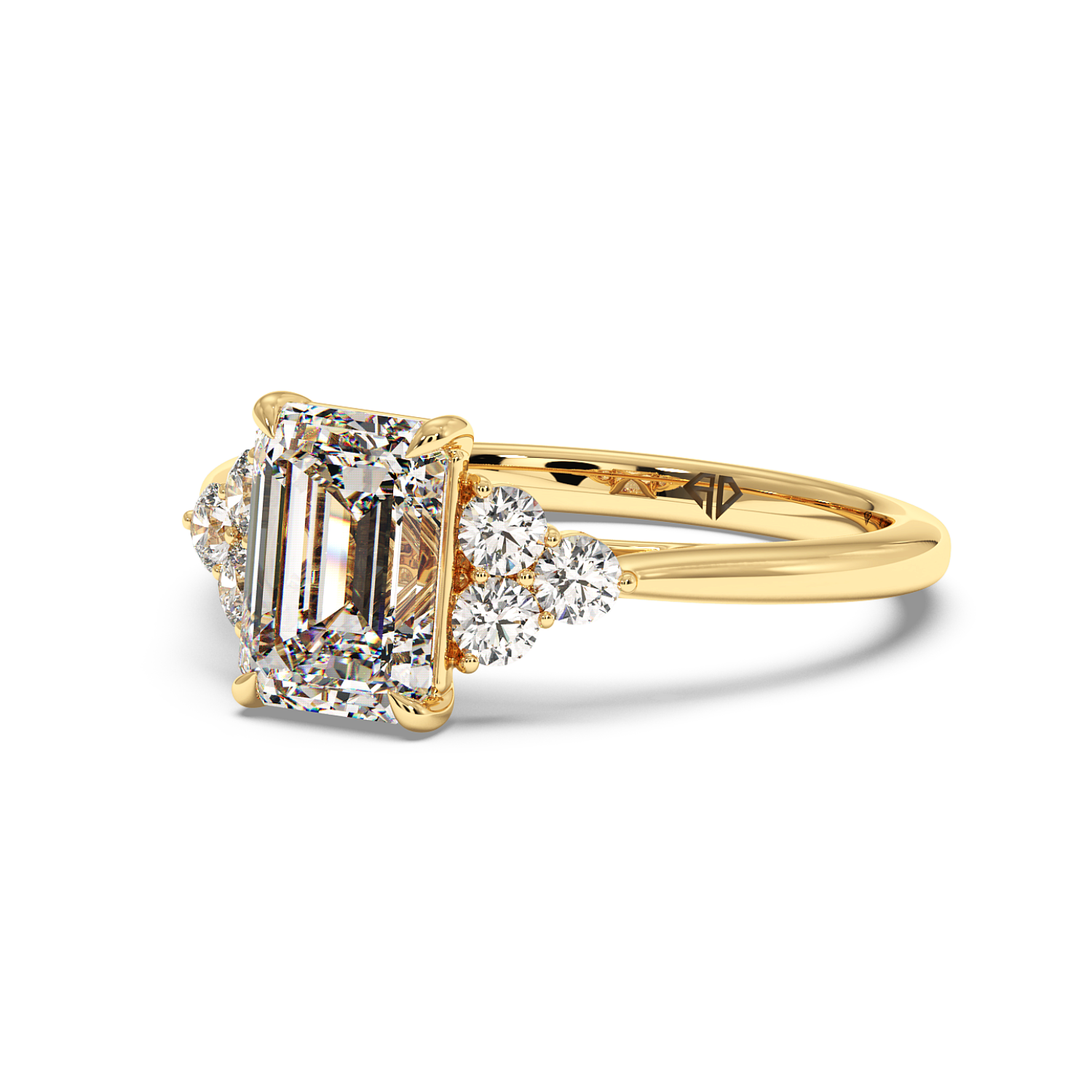 18K Yellow Gold Sasha Trilogy Engagement Ring