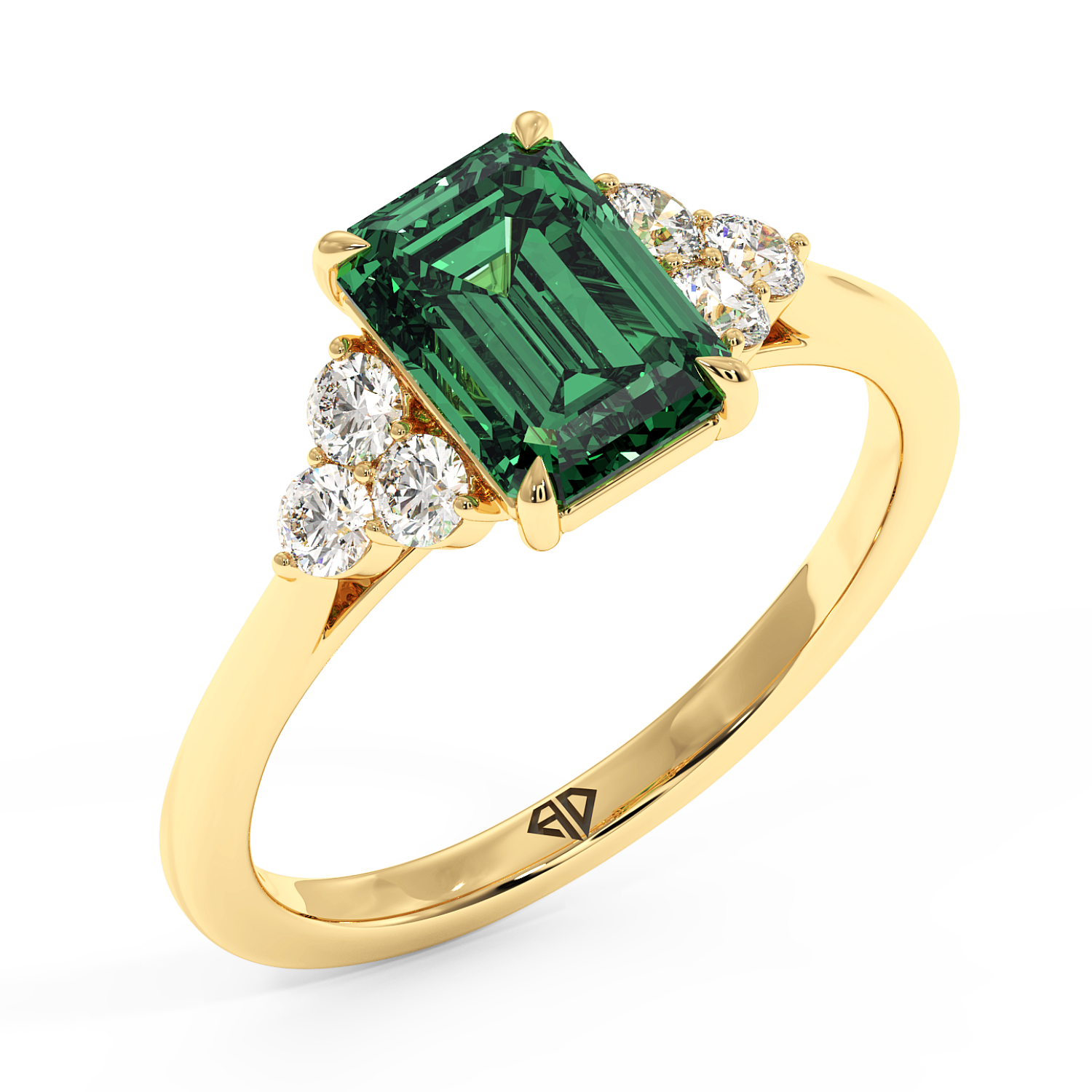 18K Yellow Gold Sasha Trilogy Engagement Ring