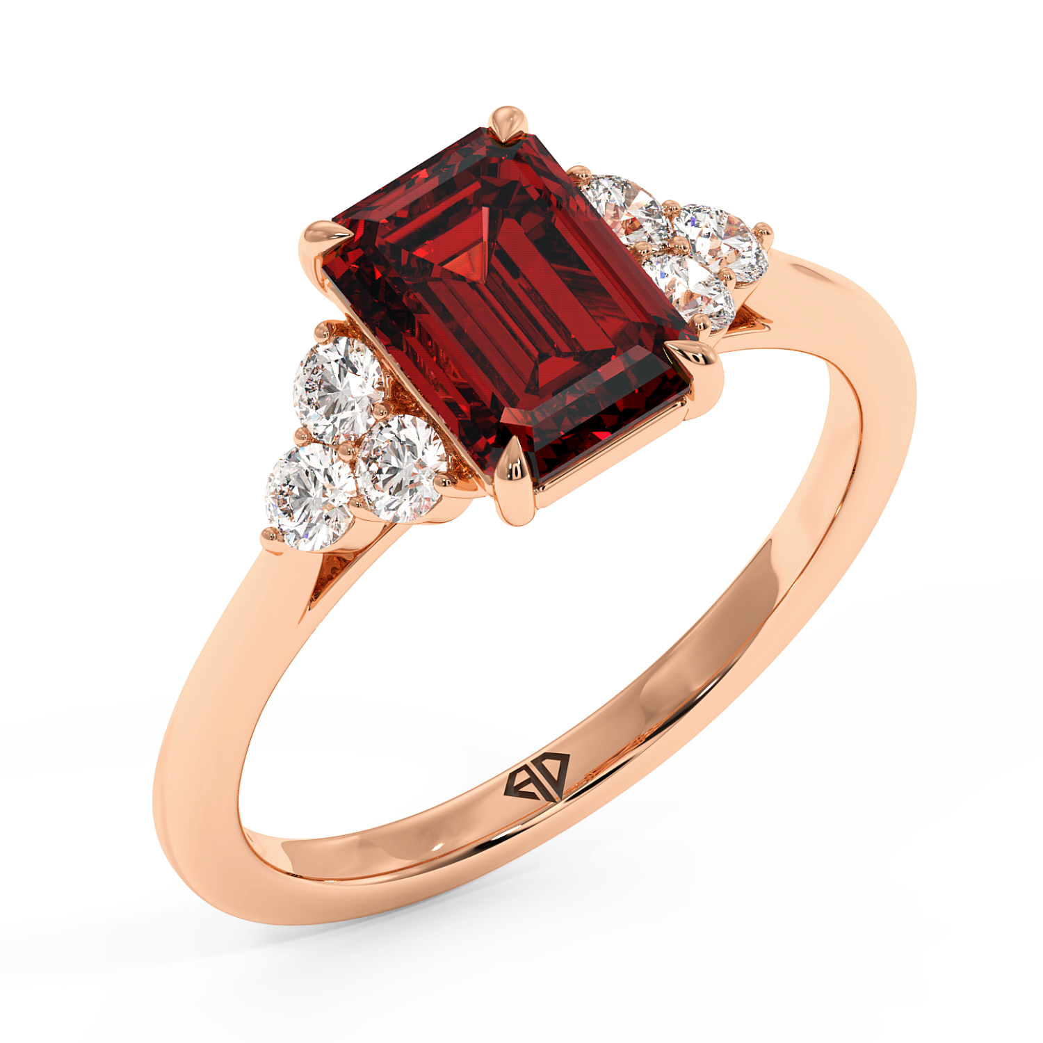 18K Rose Gold Sasha Trilogy Engagement Ring