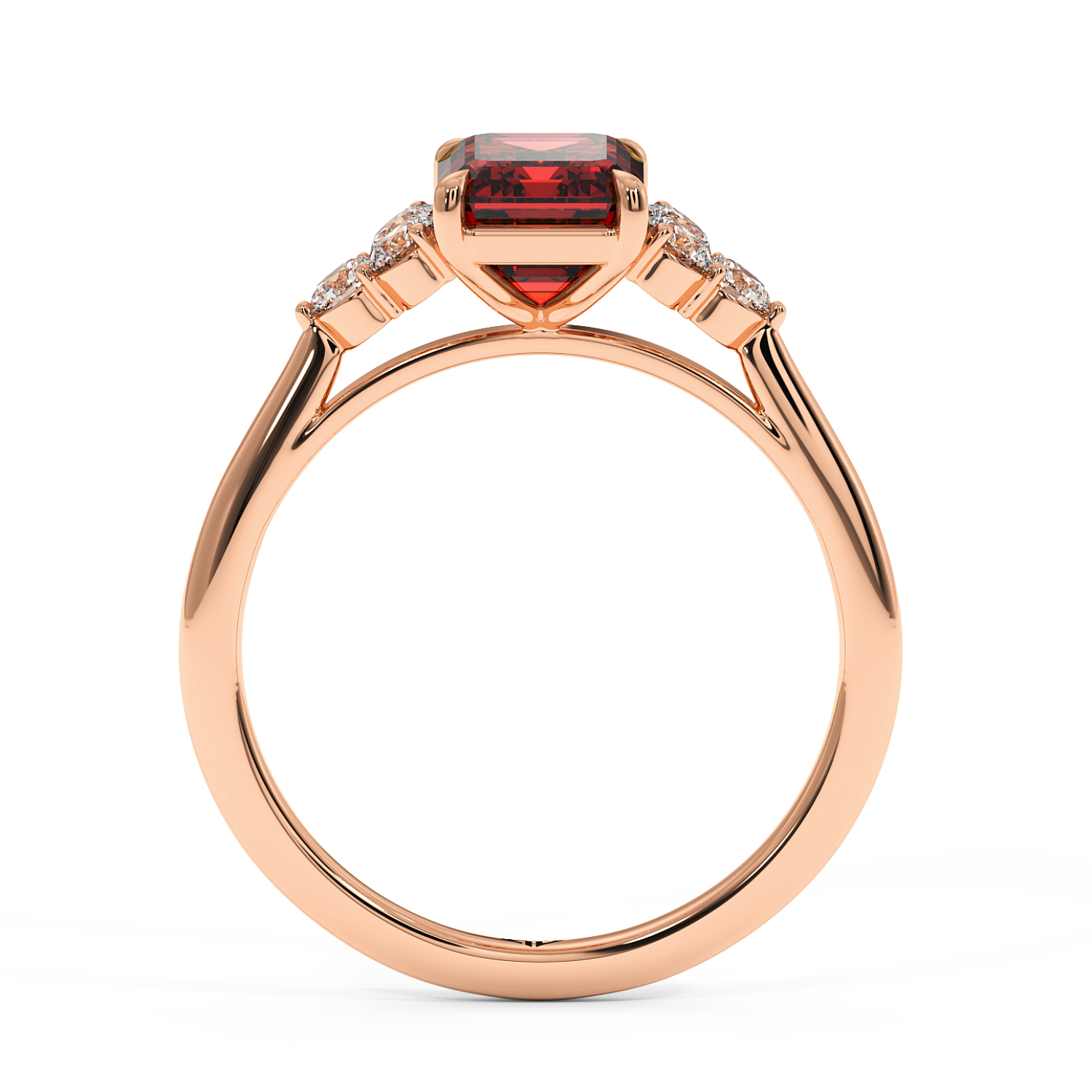 18K Rose Gold Sasha Trilogy Engagement Ring