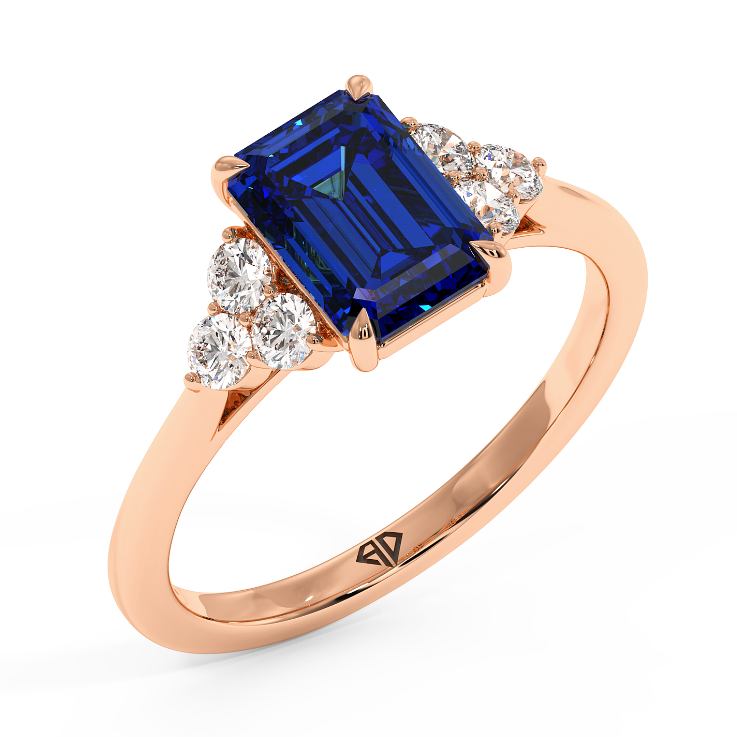 18K Rose Gold Sasha Trilogy Engagement Ring