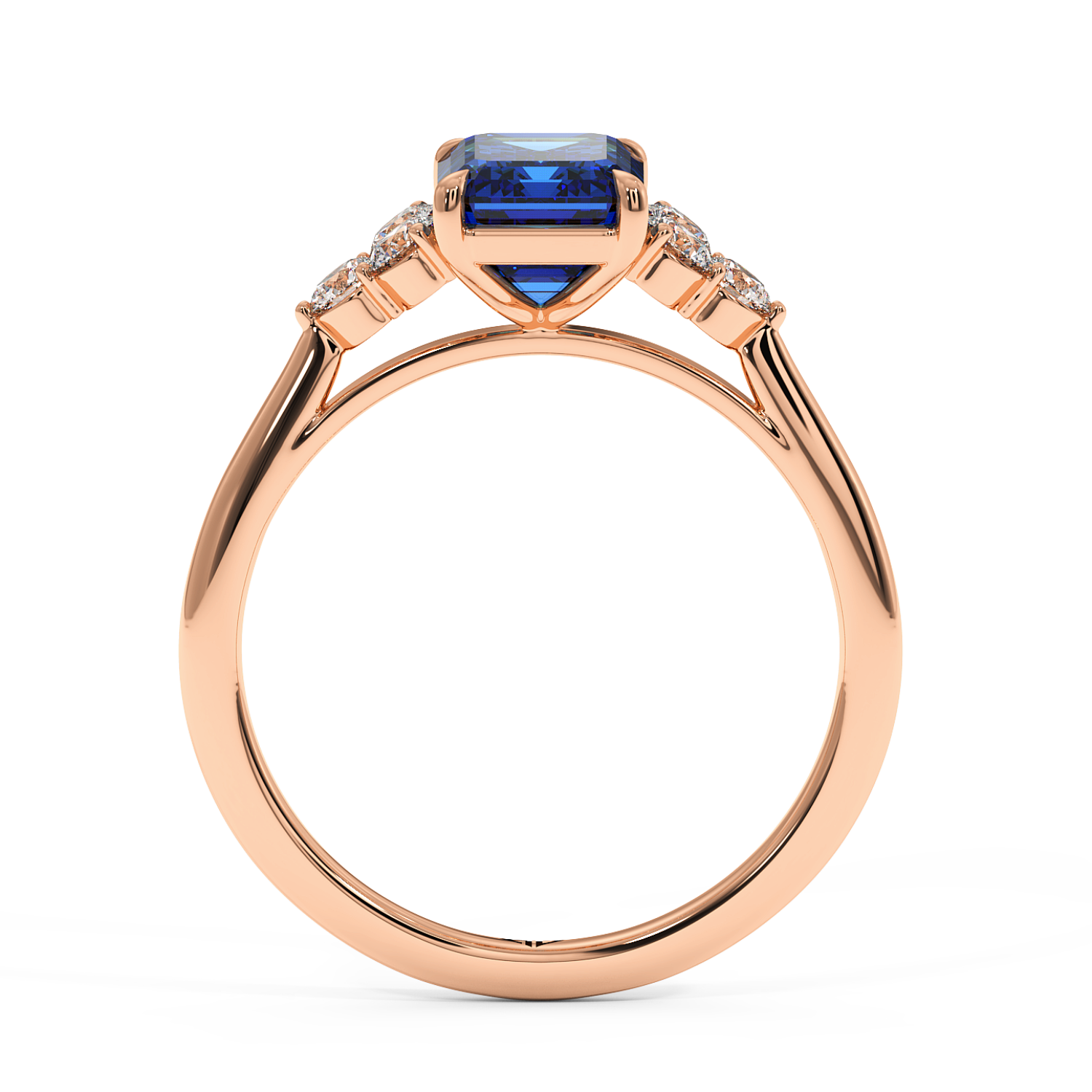 18K Rose Gold Sasha Trilogy Engagement Ring