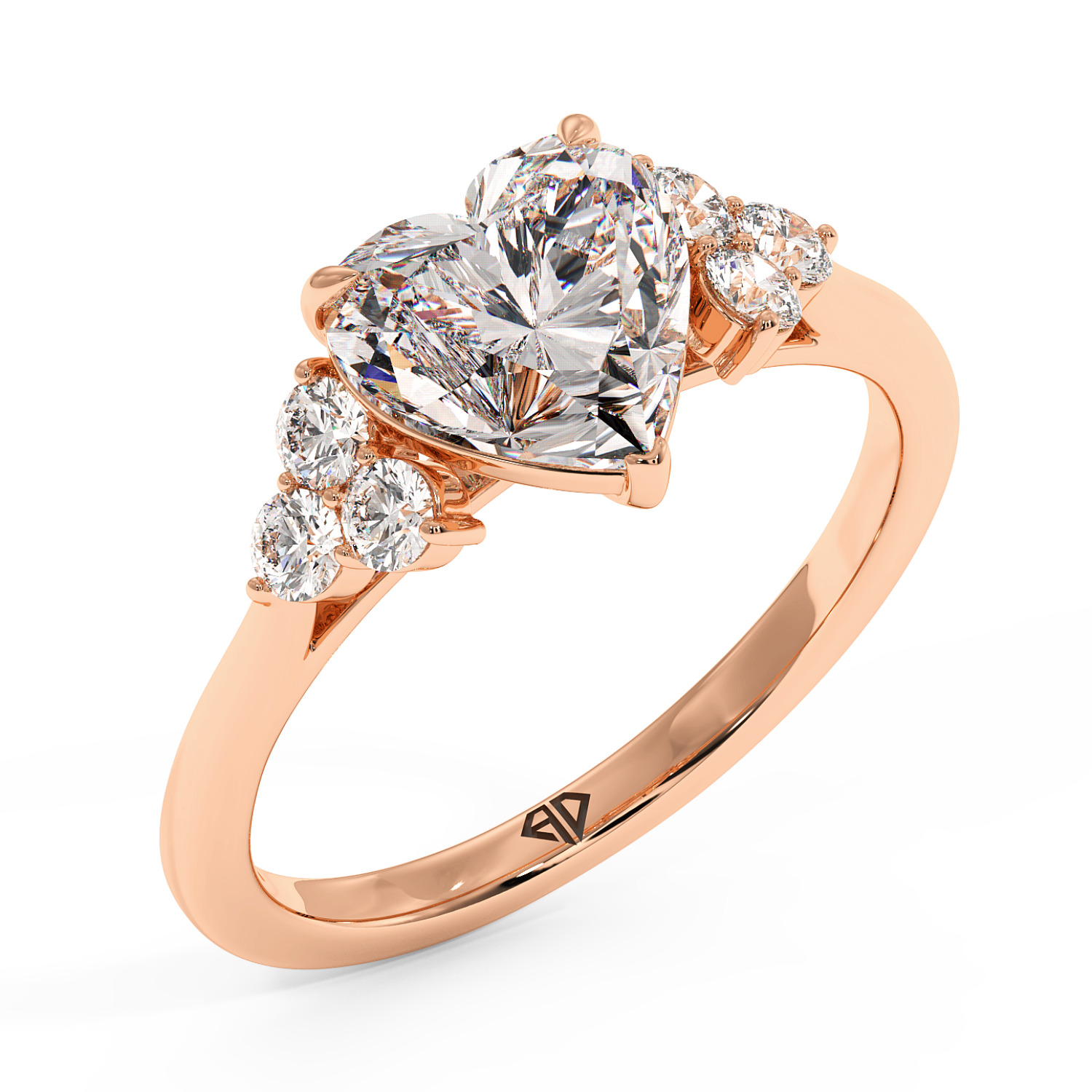 18K Rose Gold Sasha Trilogy Engagement Ring
