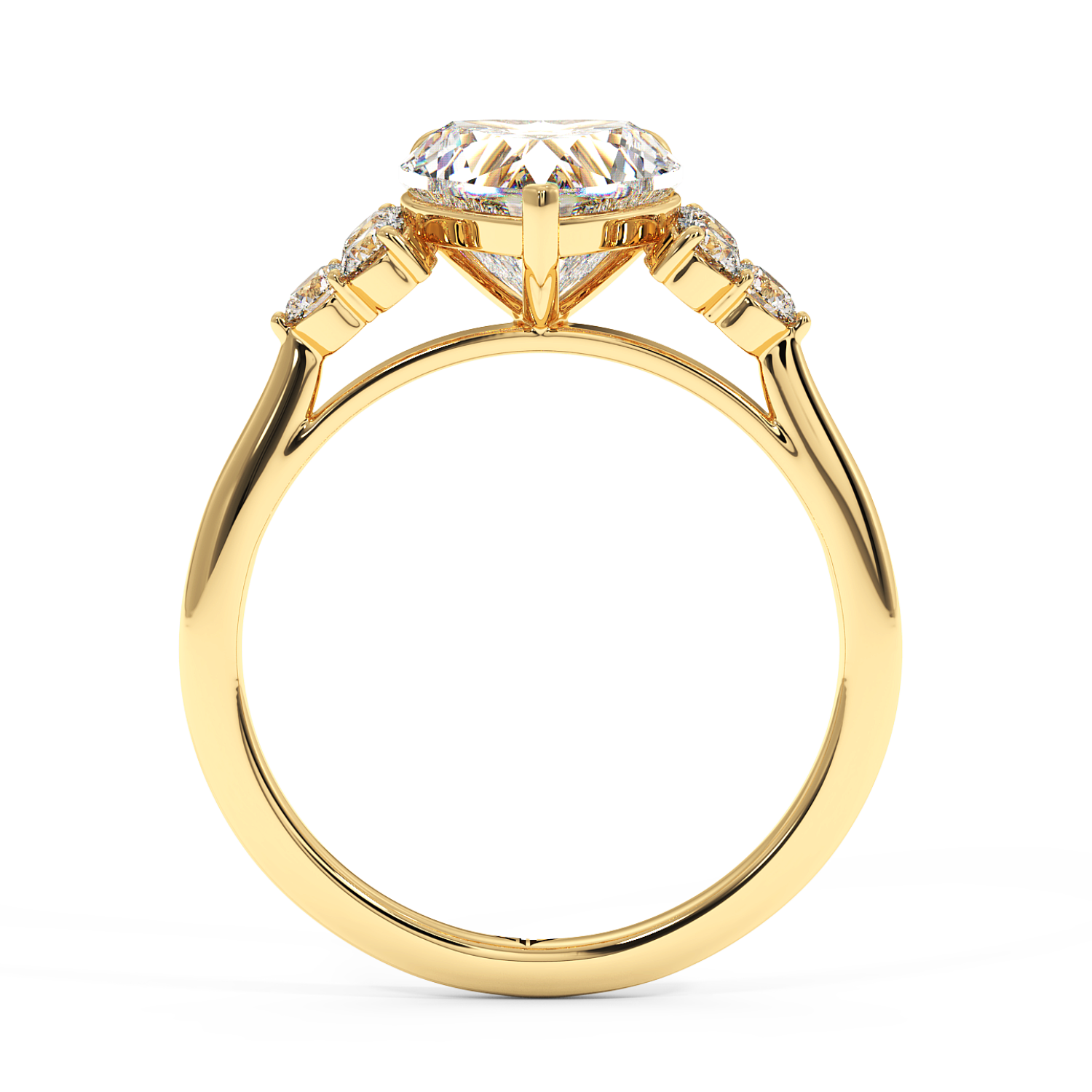 18K Yellow Gold Sasha Trilogy Engagement Ring