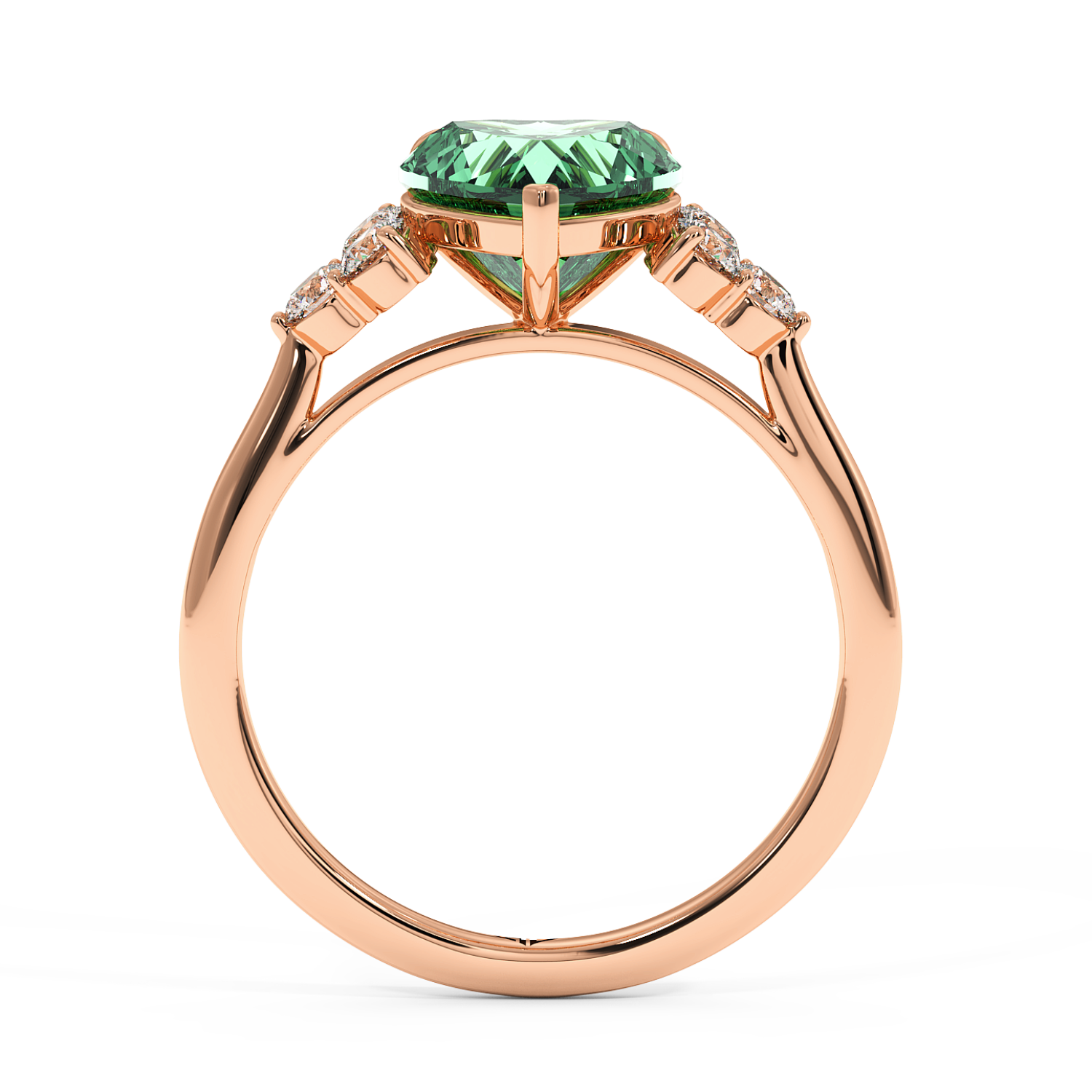 18K Rose Gold Sasha Trilogy Engagement Ring