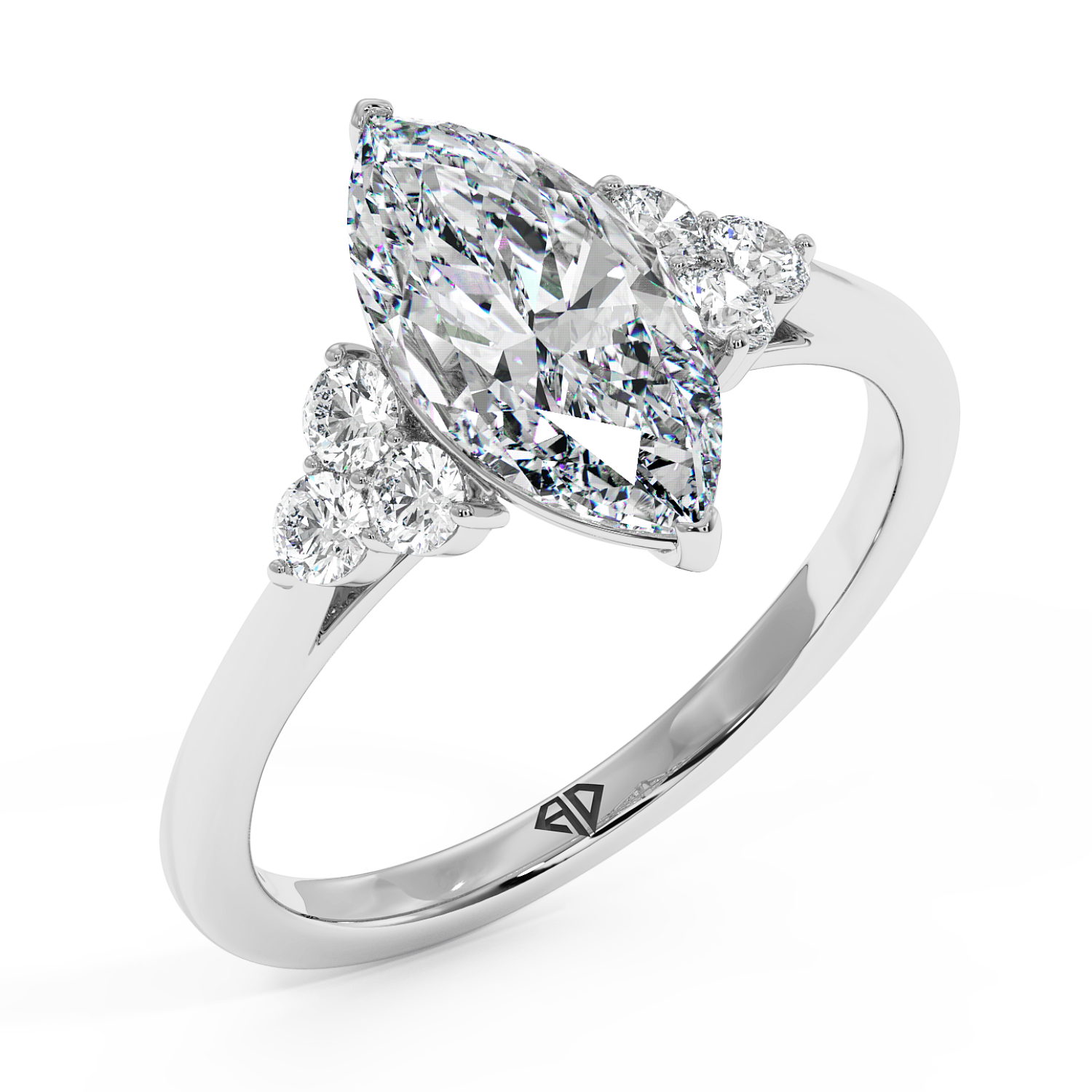 18K White Gold Sasha Trilogy Engagement Ring