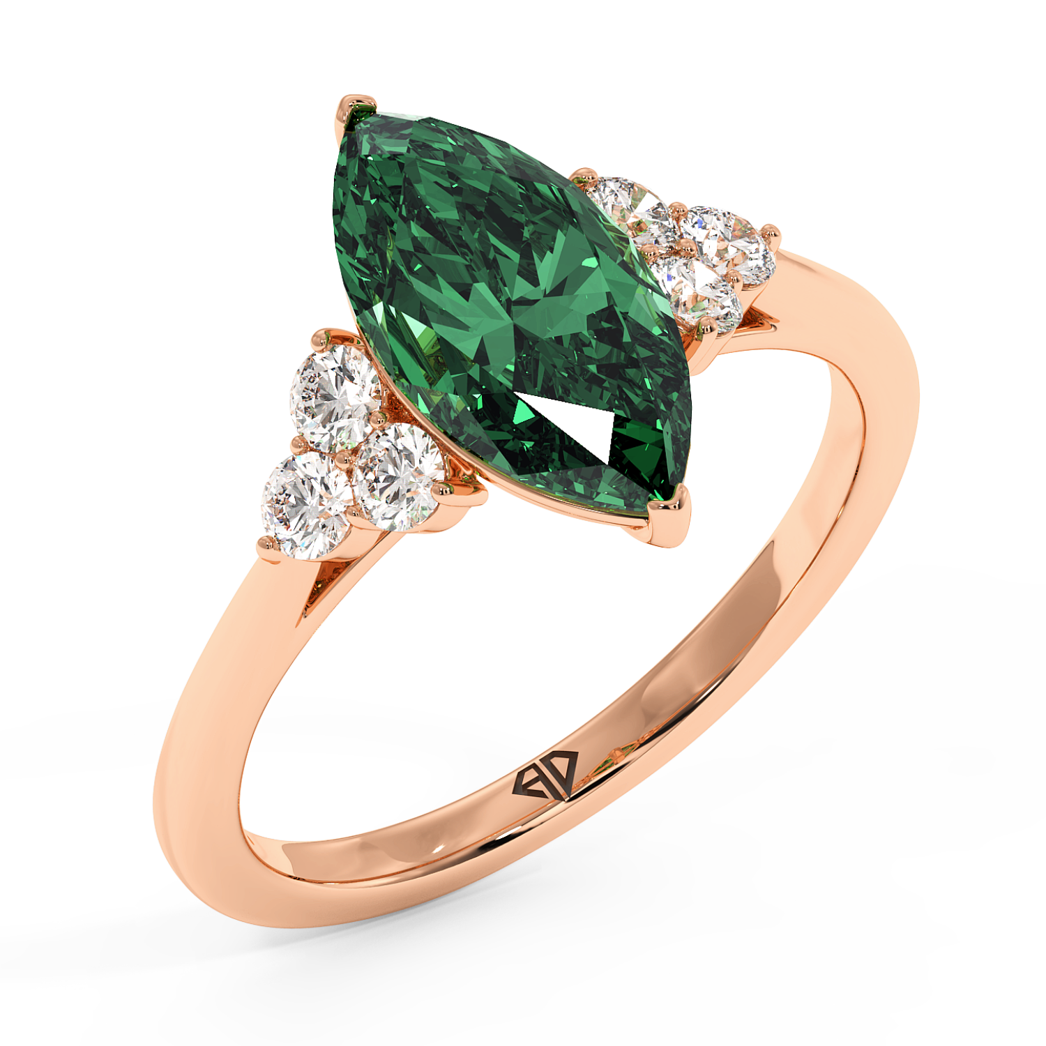 18K Rose Gold Sasha Trilogy Engagement Ring