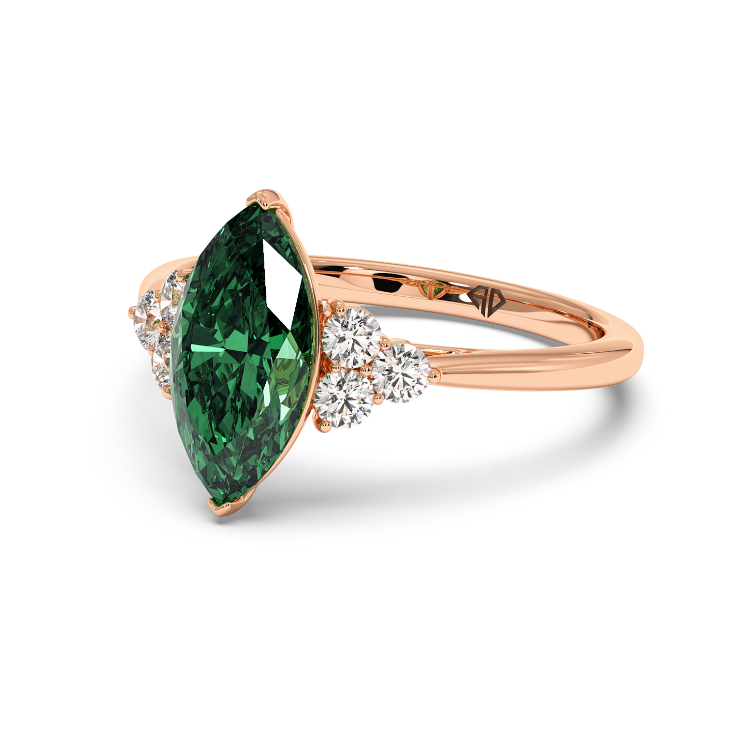 18K Rose Gold Sasha Trilogy Engagement Ring