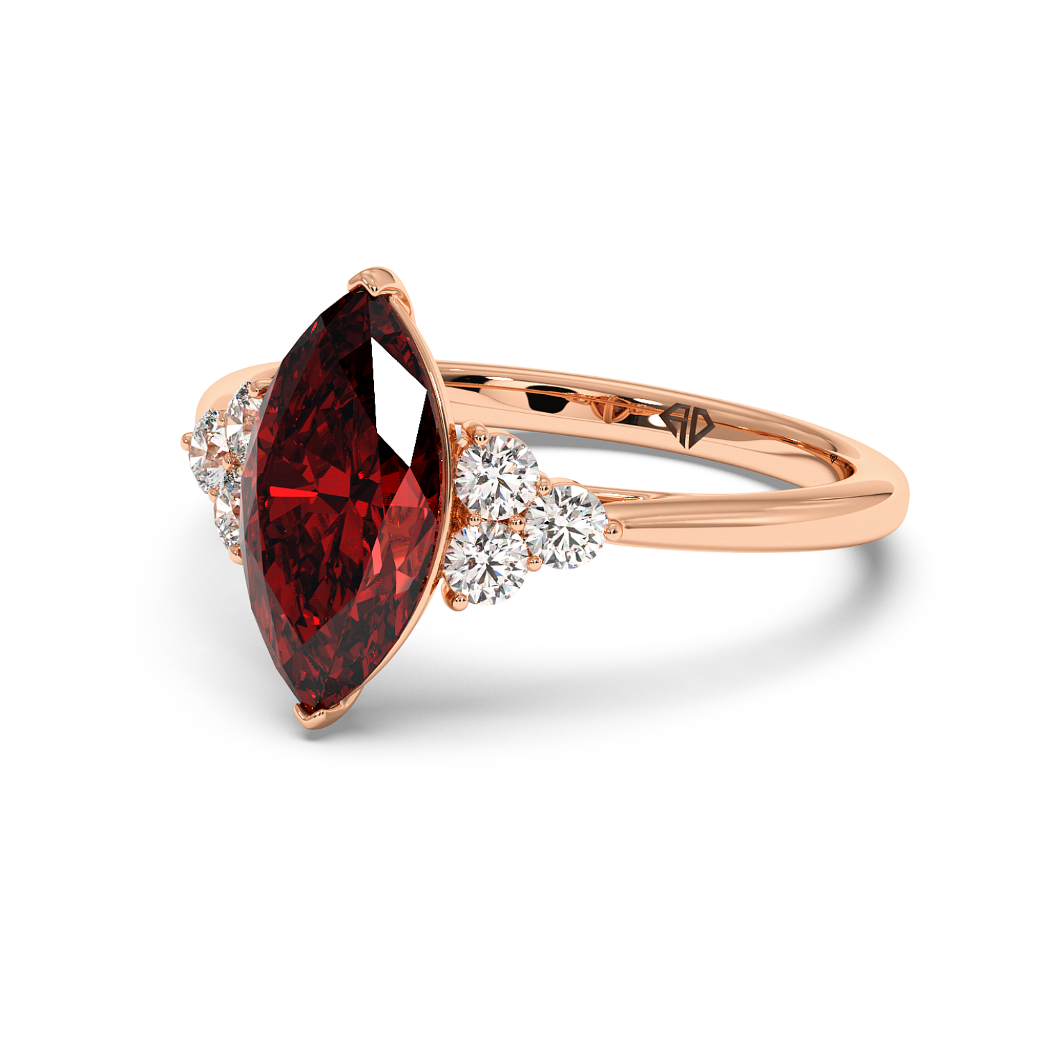 18K Rose Gold Sasha Trilogy Engagement Ring