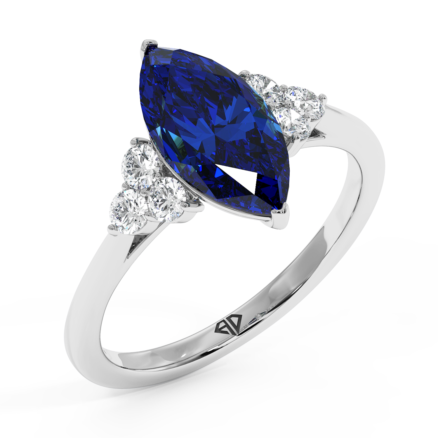 18K White Gold Sasha Trilogy Engagement Ring