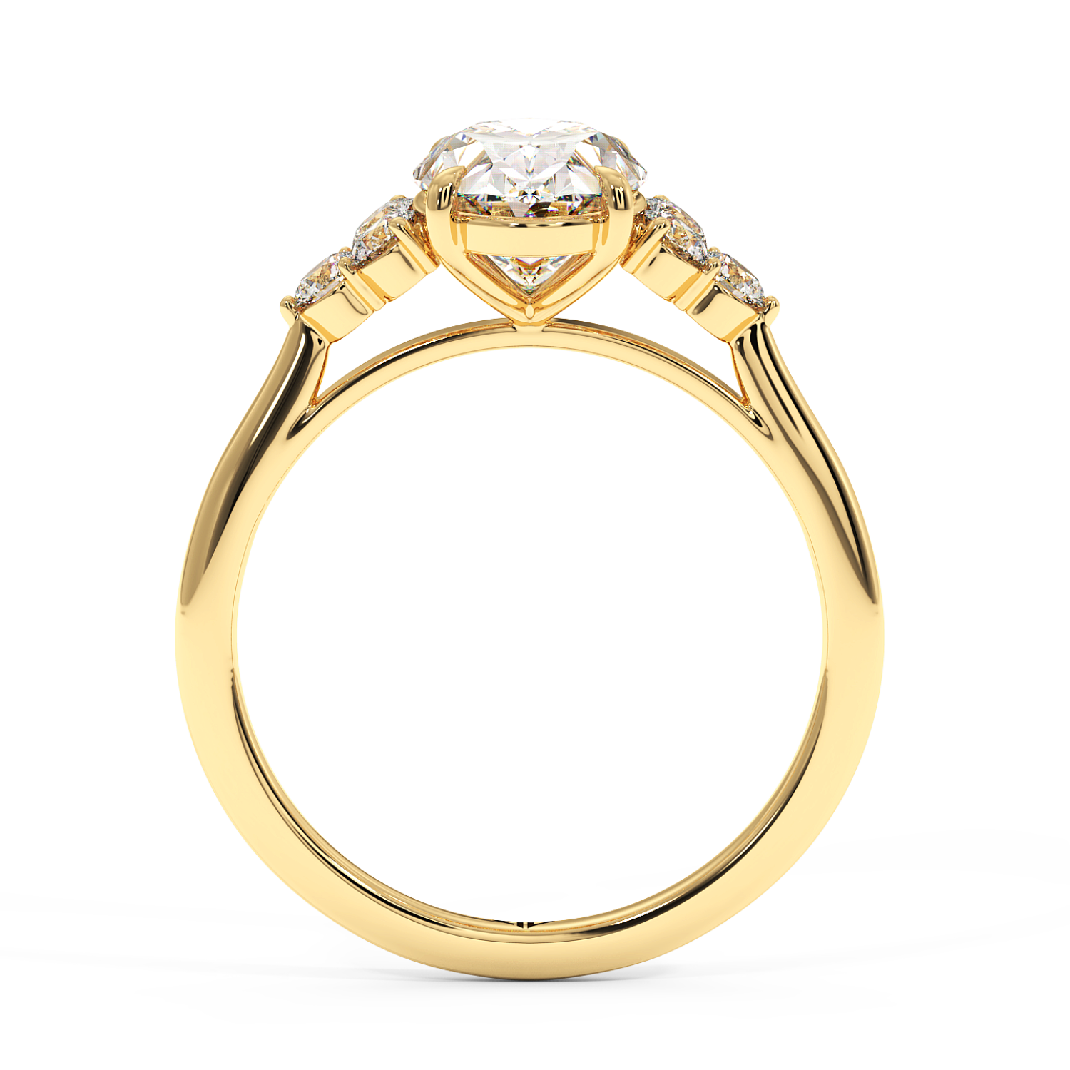 18K Yellow Gold Sasha Trilogy Engagement Ring