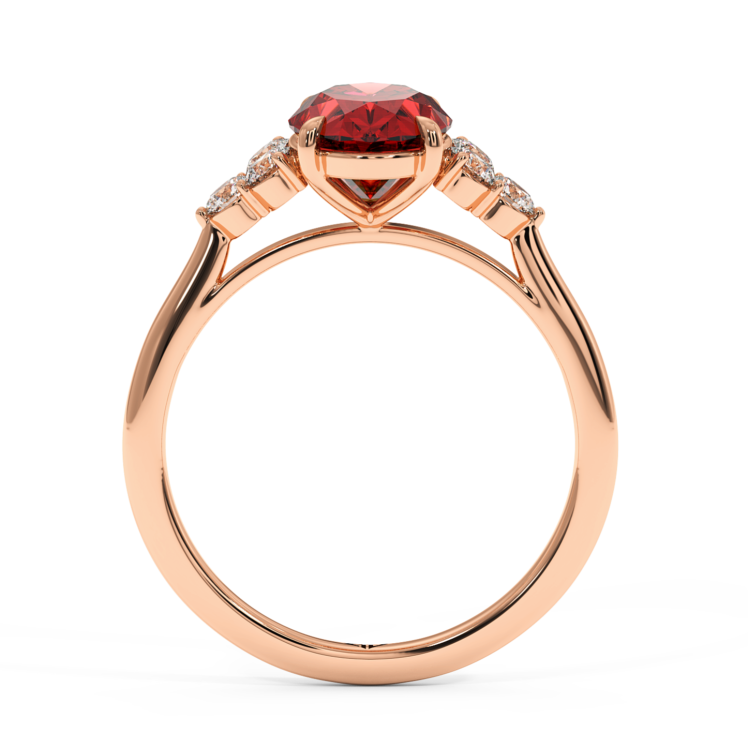 18K Rose Gold Sasha Trilogy Engagement Ring