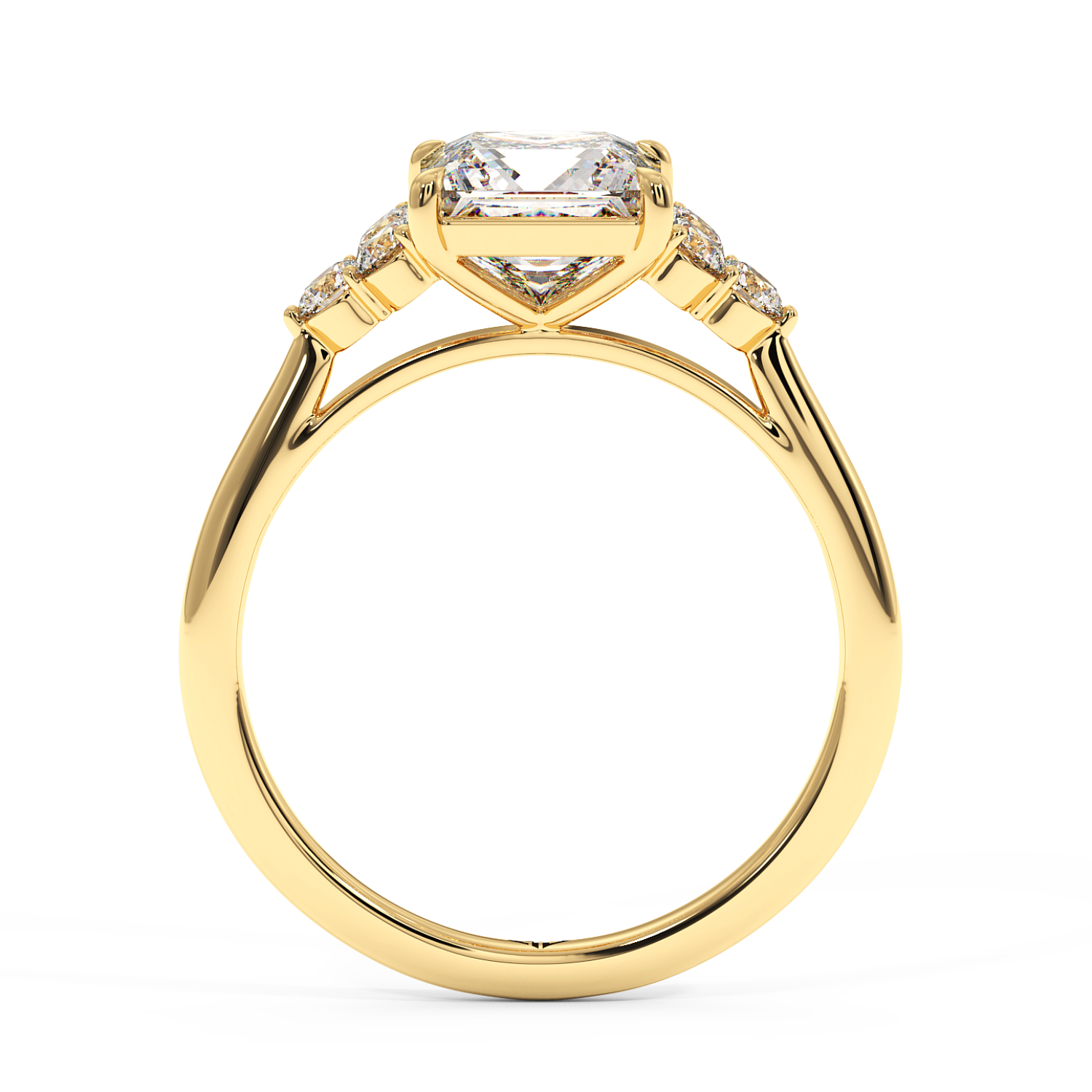 18K Yellow Gold Sasha Trilogy Engagement Ring